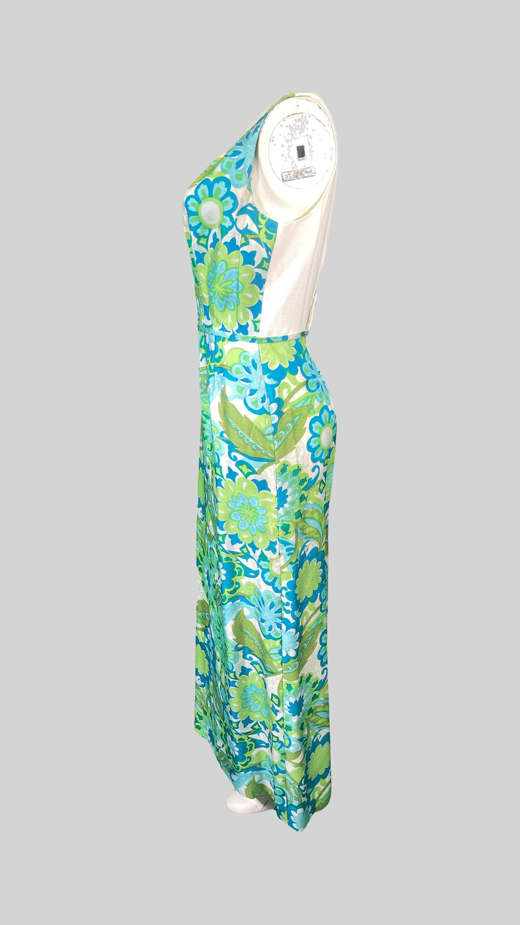 1970’s Silk Printed Sleeveless Dress with Jacket