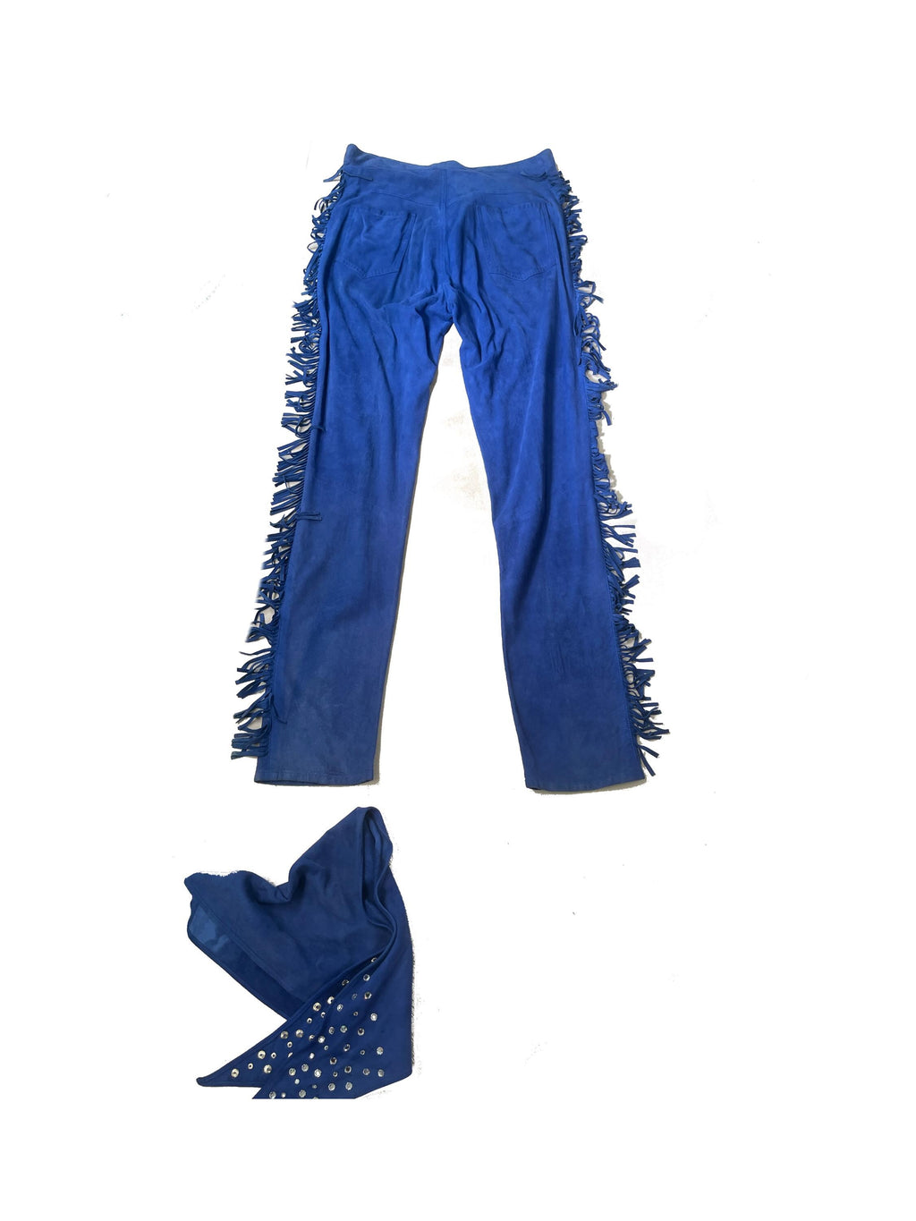 1970s Blue Fringed Buckskin Jeans