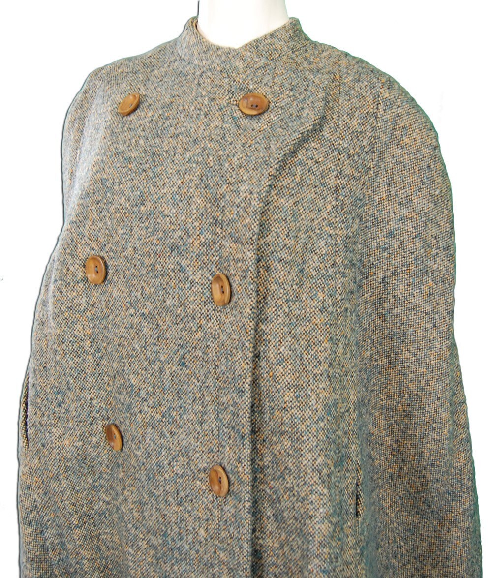 1970s Vintage Wool Tweed Cape