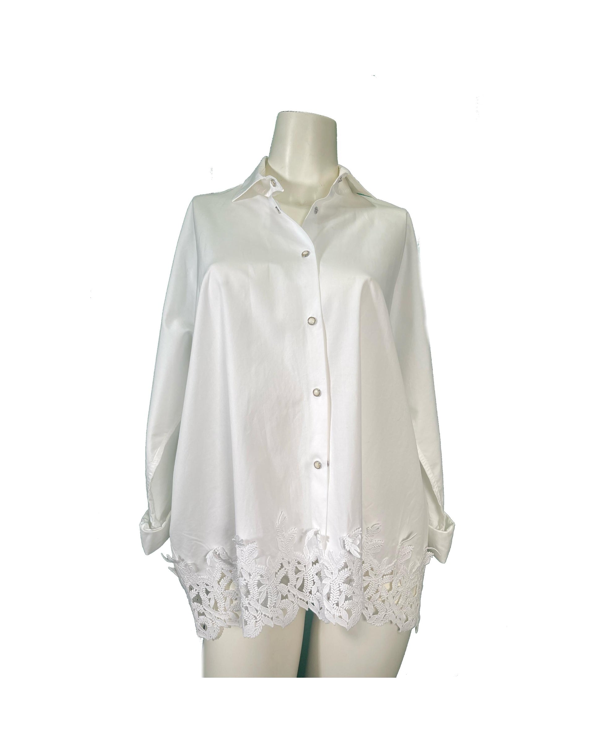 Ermanno Scervino White Blouse with Lace