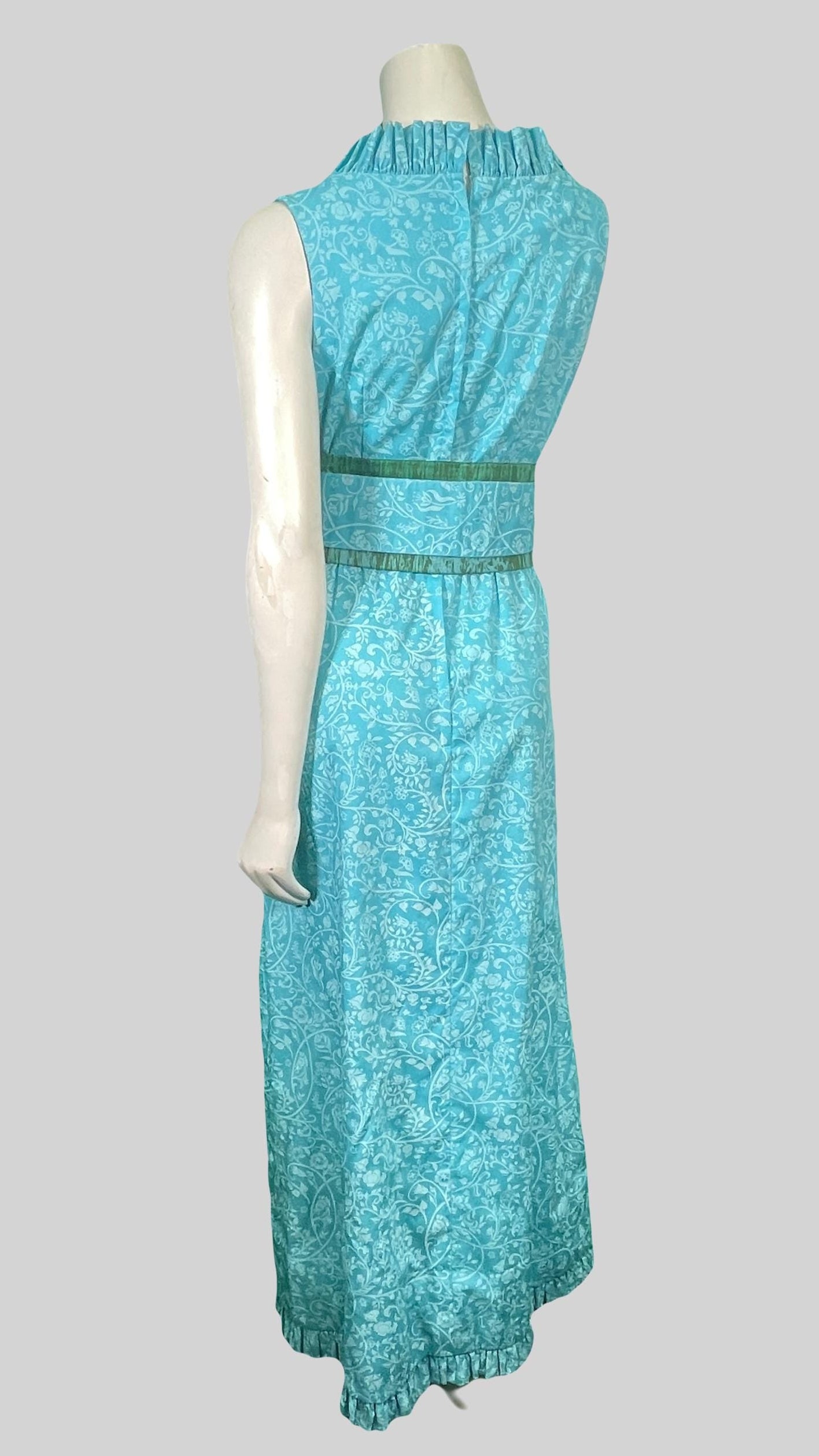 1980s Vanda’s Key West Hand Print sleeveless floorlength dress