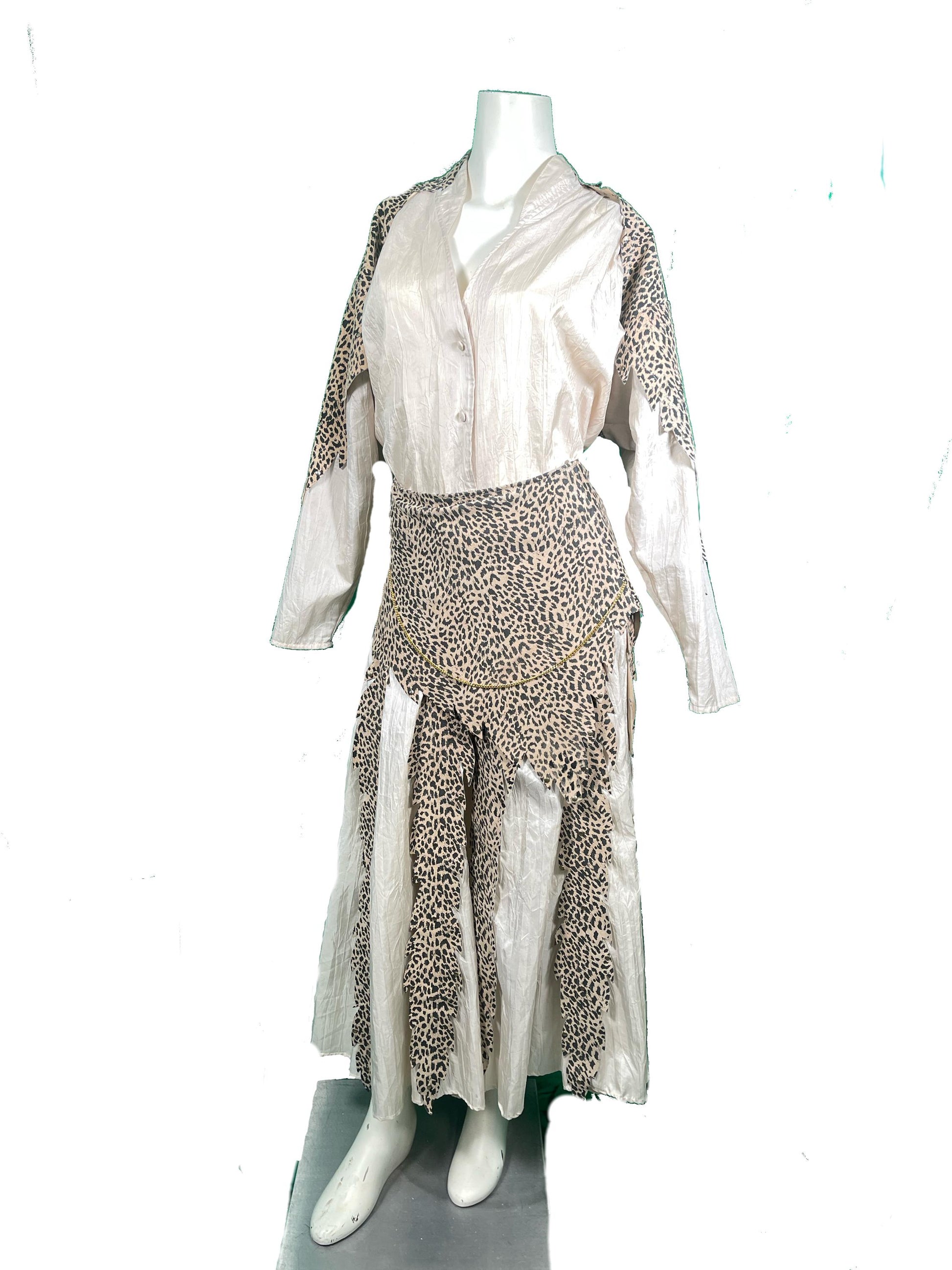 1990s  Printed Leather and Silk Set