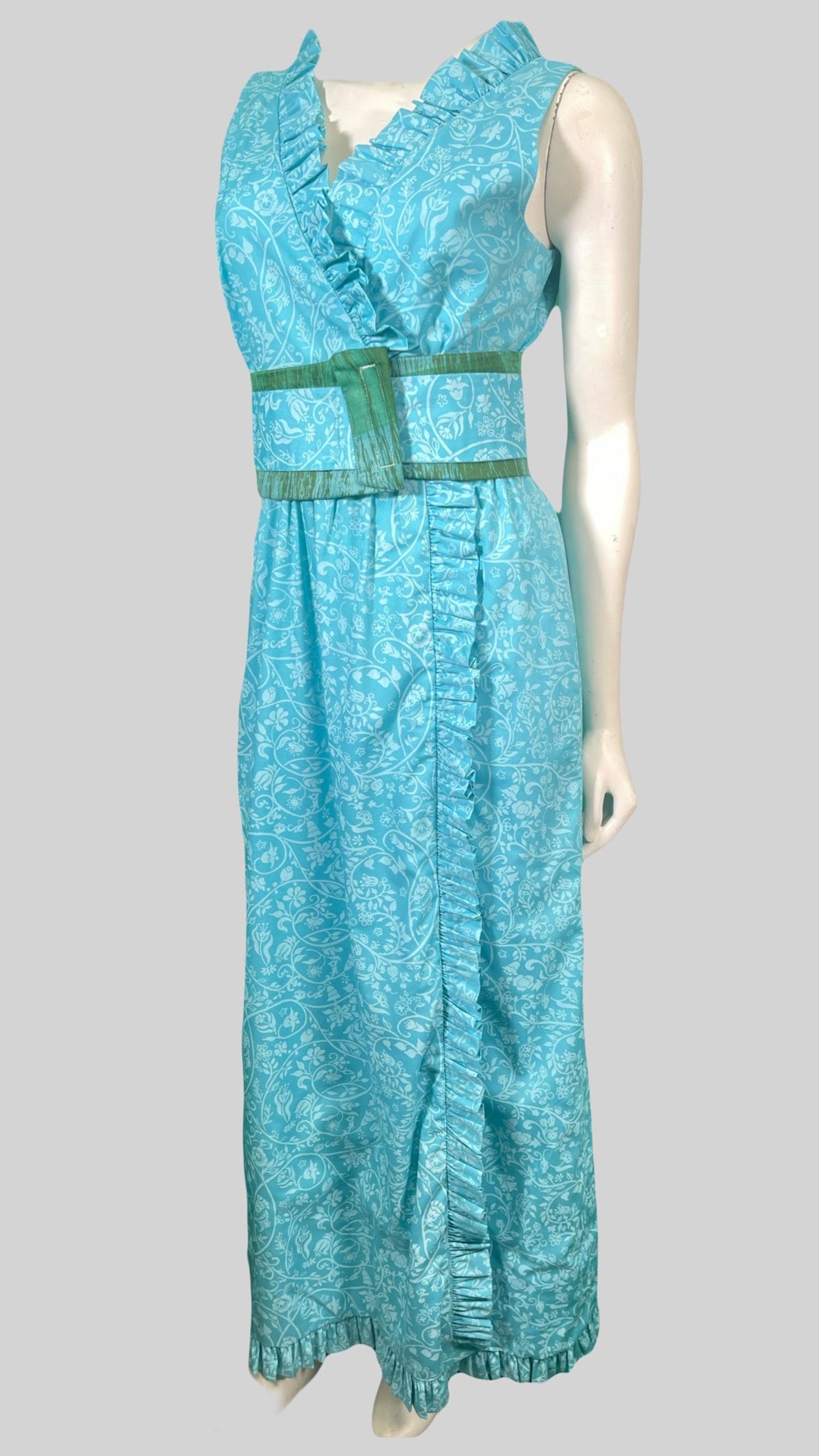 1980s Vanda’s Key West Hand Print sleeveless floorlength dress