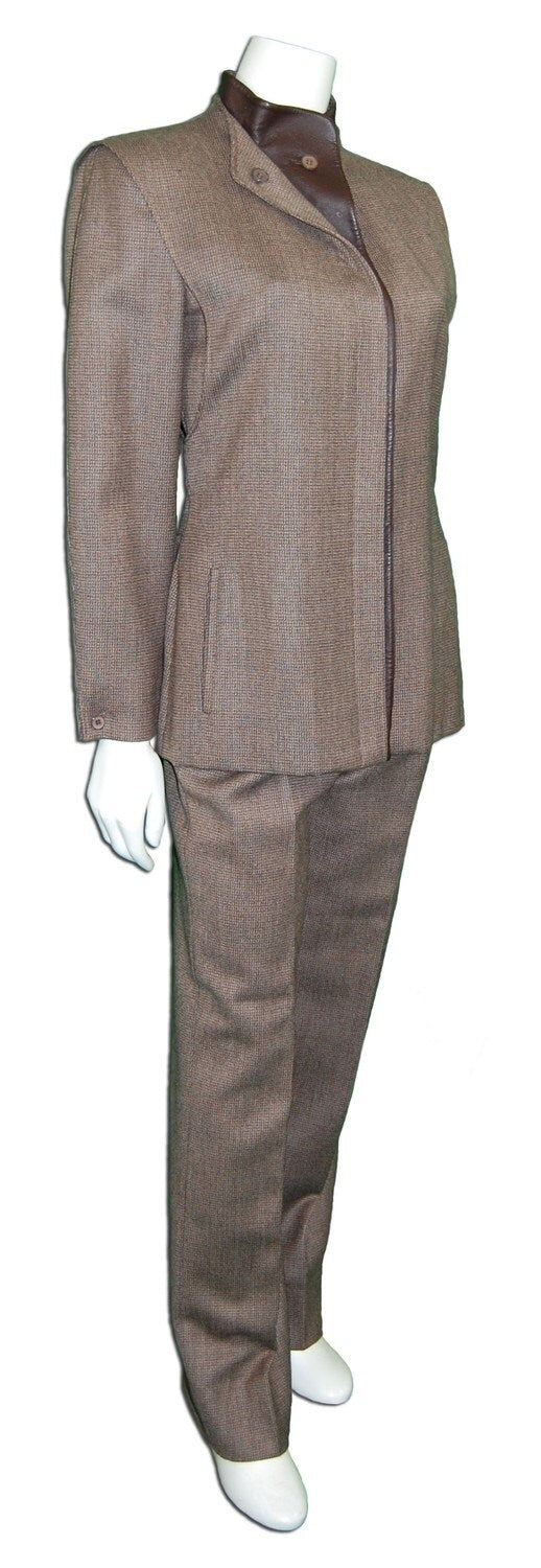 1970s Vintage Basile Wool and Leather Suit