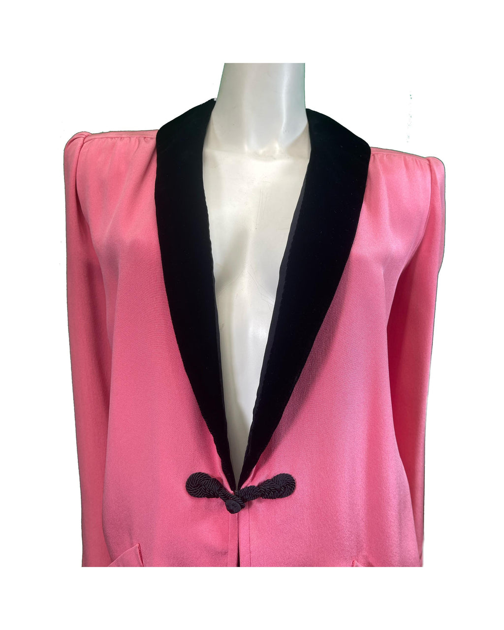 Valentino 1980s Pink Tux jacket with Black Satin Pants
