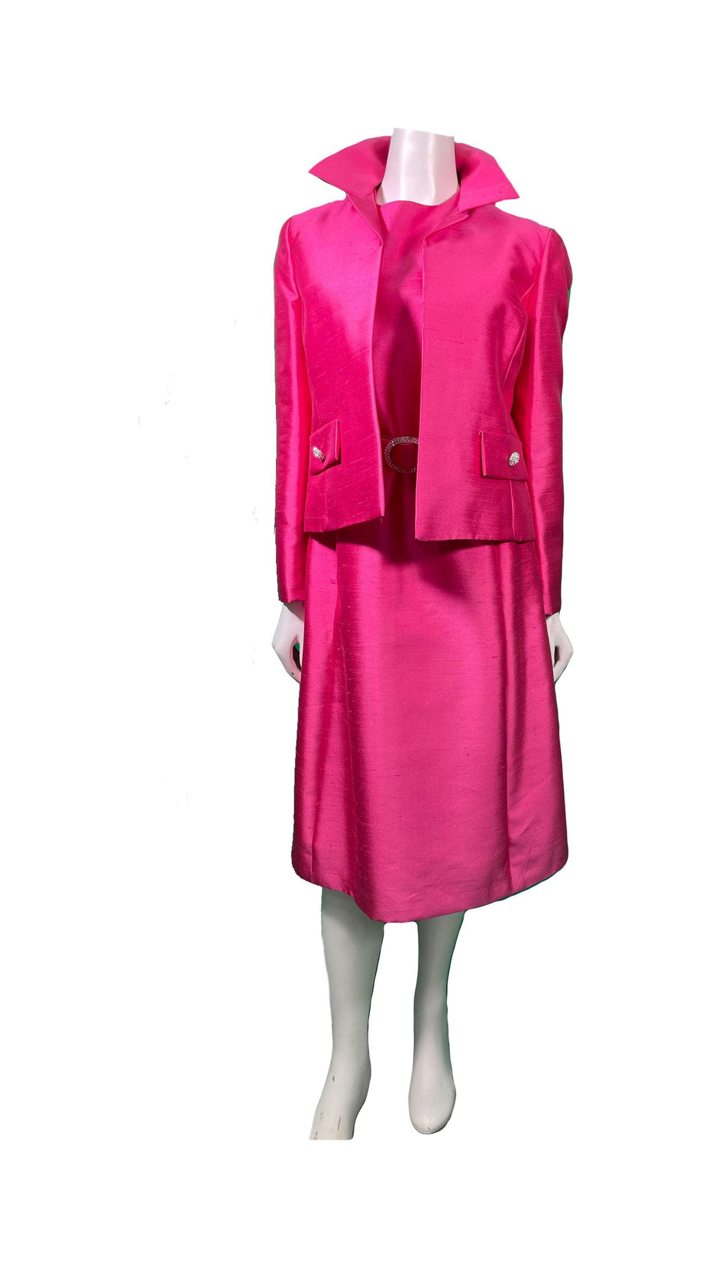 1970s PINK Sleeveless Dress with Jacket