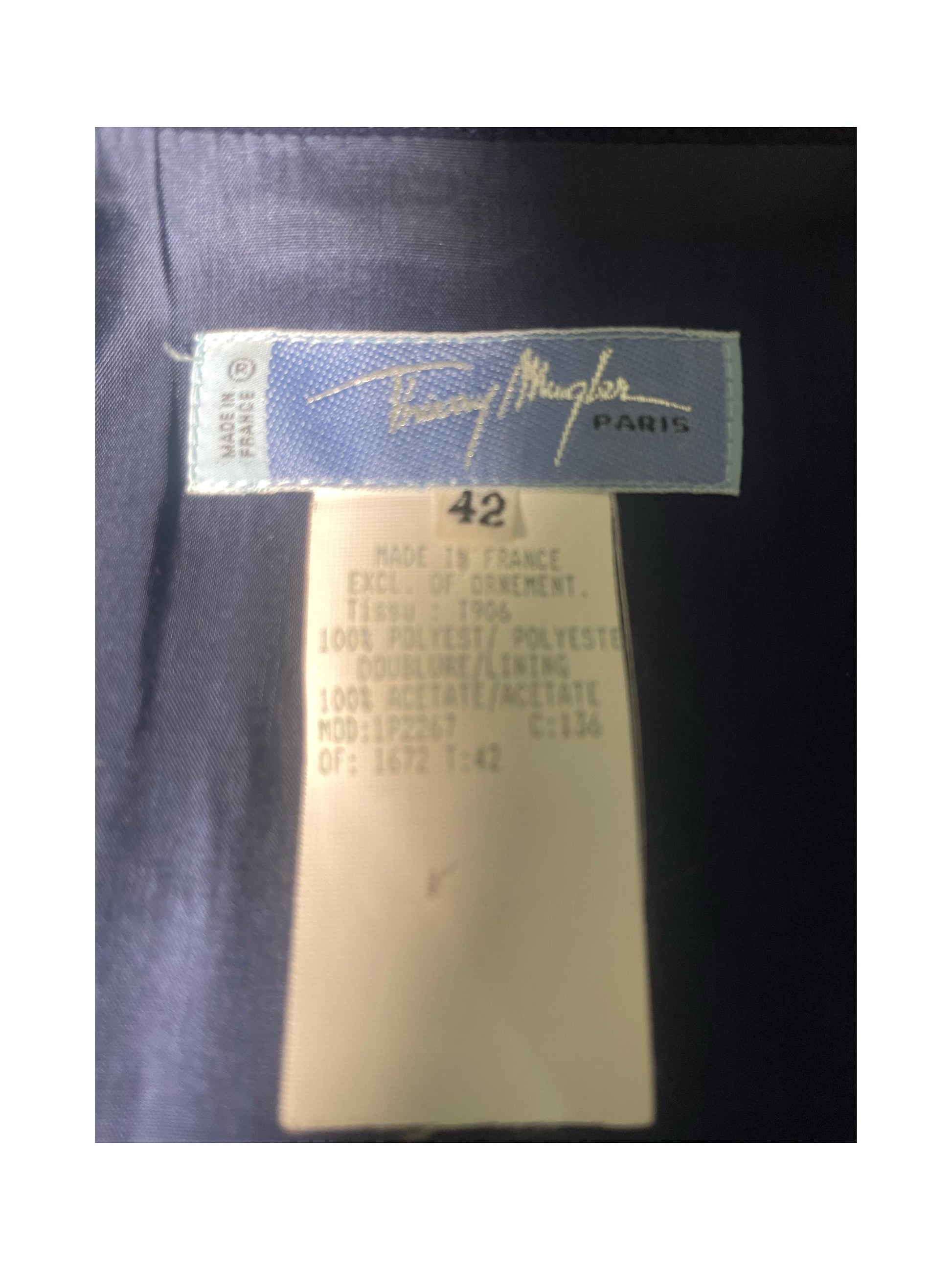 Thierry Mugler 1990s Navy Sleeveless Wrap Dress