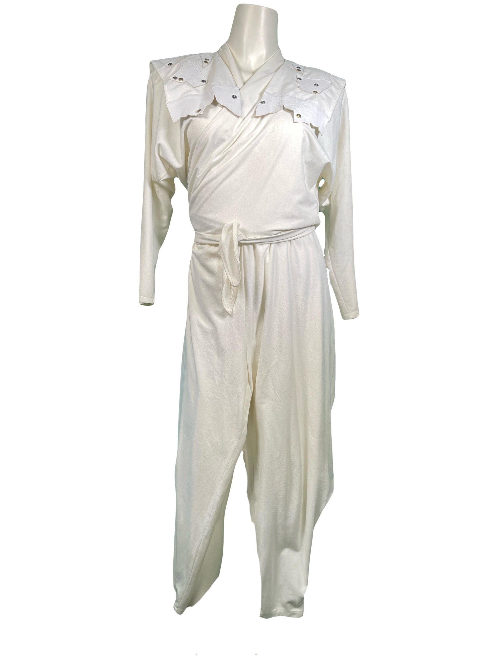 90s Cotton Knit Wrap Top, Leather Epaulettes,Cut-out Back