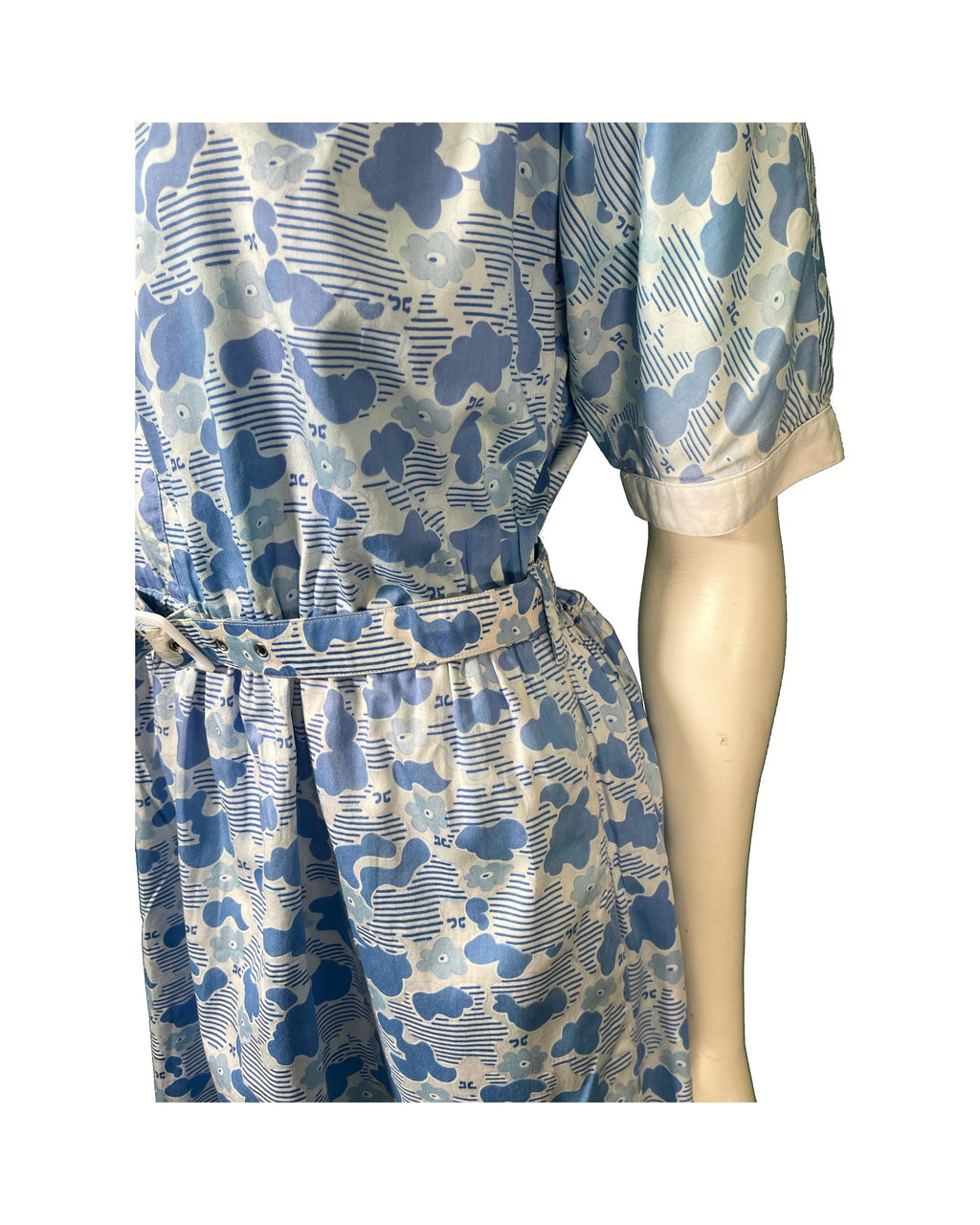 Courreges Hand Print Cotton Dress