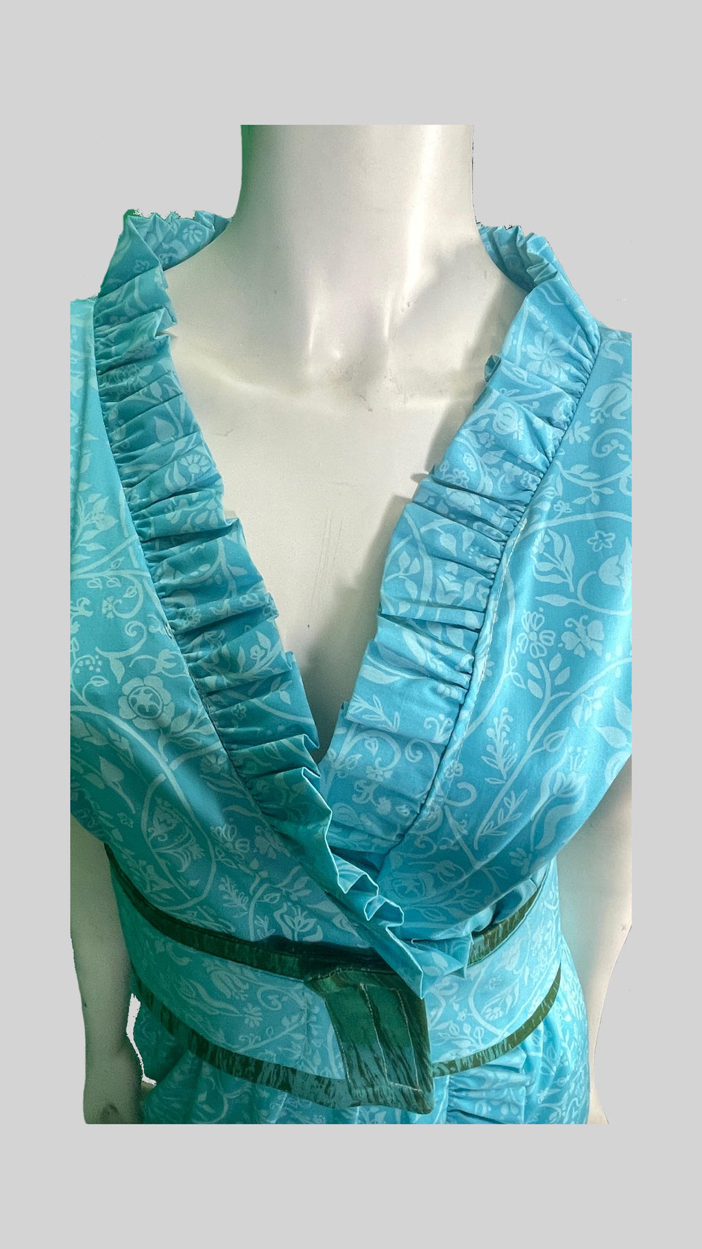 1980s Vanda’s Key West Hand Print sleeveless floorlength dress