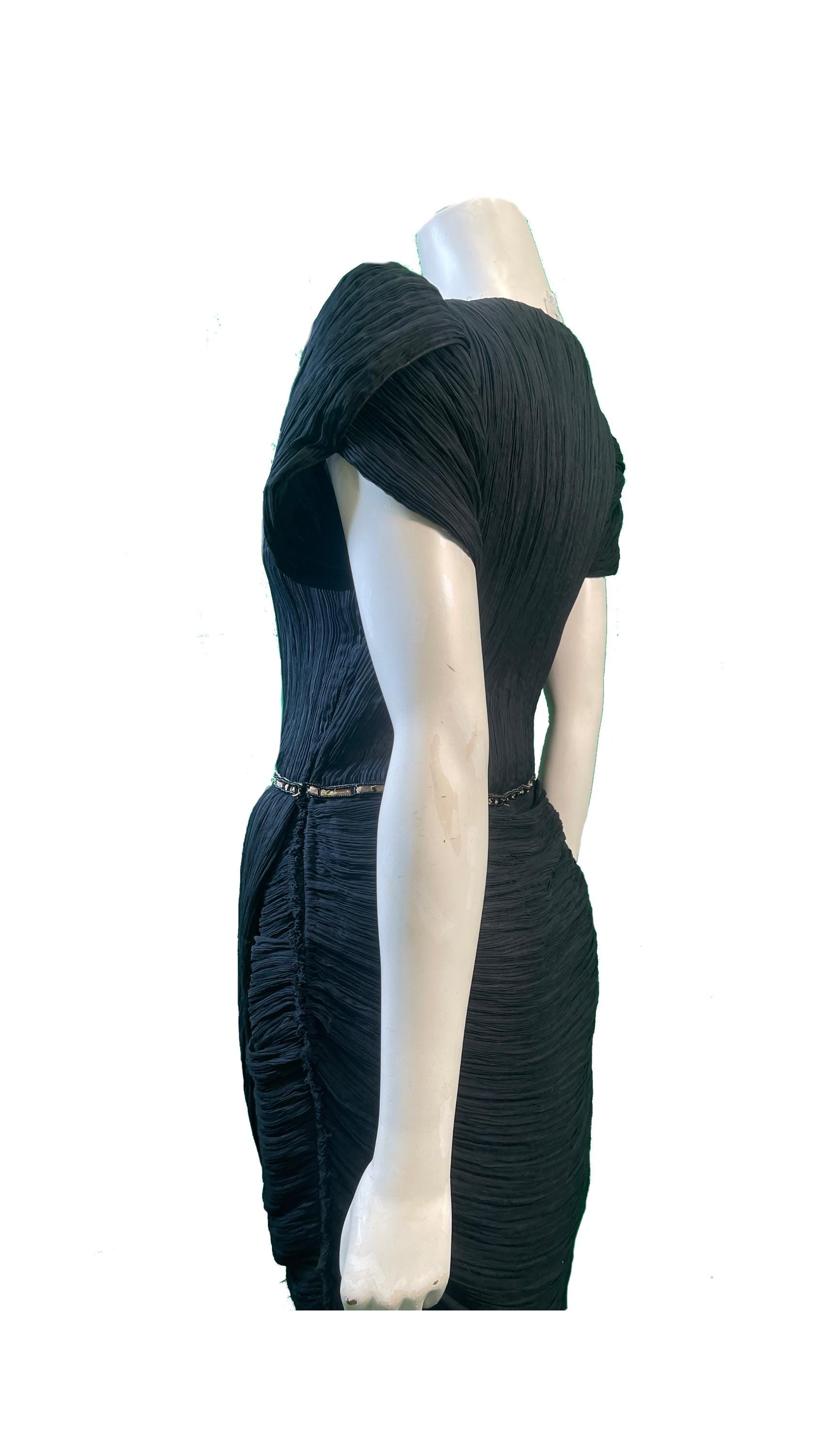 1980s Mary McFadden Couture Little Black Dress