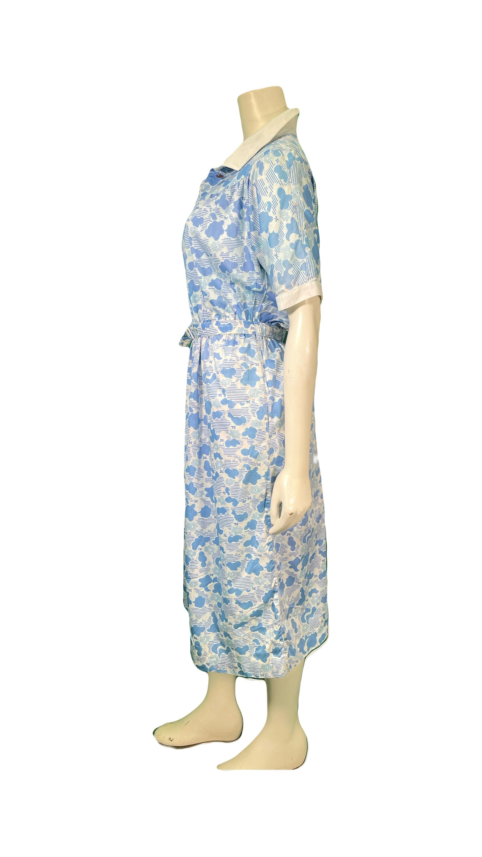 Courreges Hand Print Cotton Dress