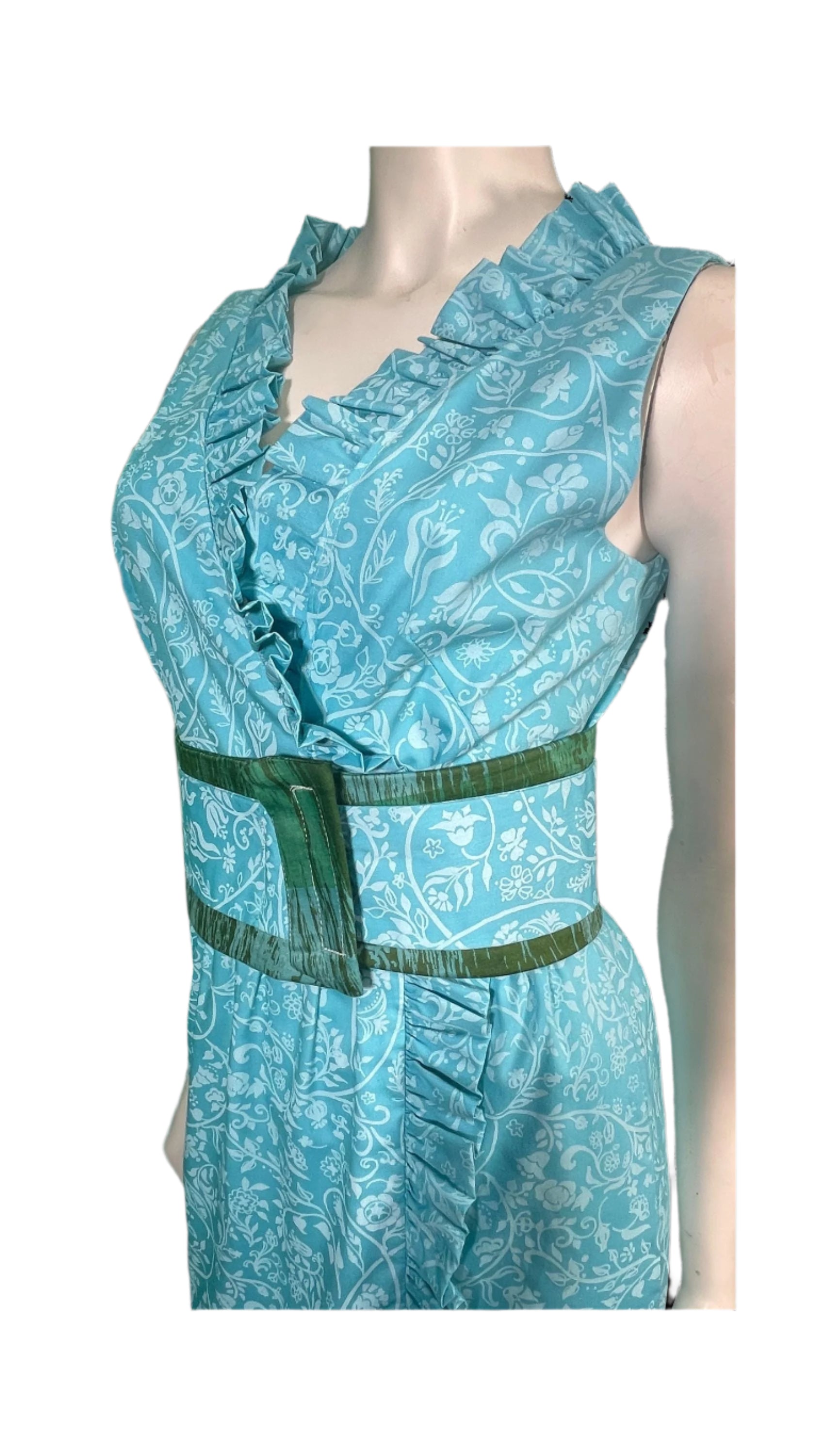 1980s Vanda’s Key West Hand Print sleeveless floorlength dress