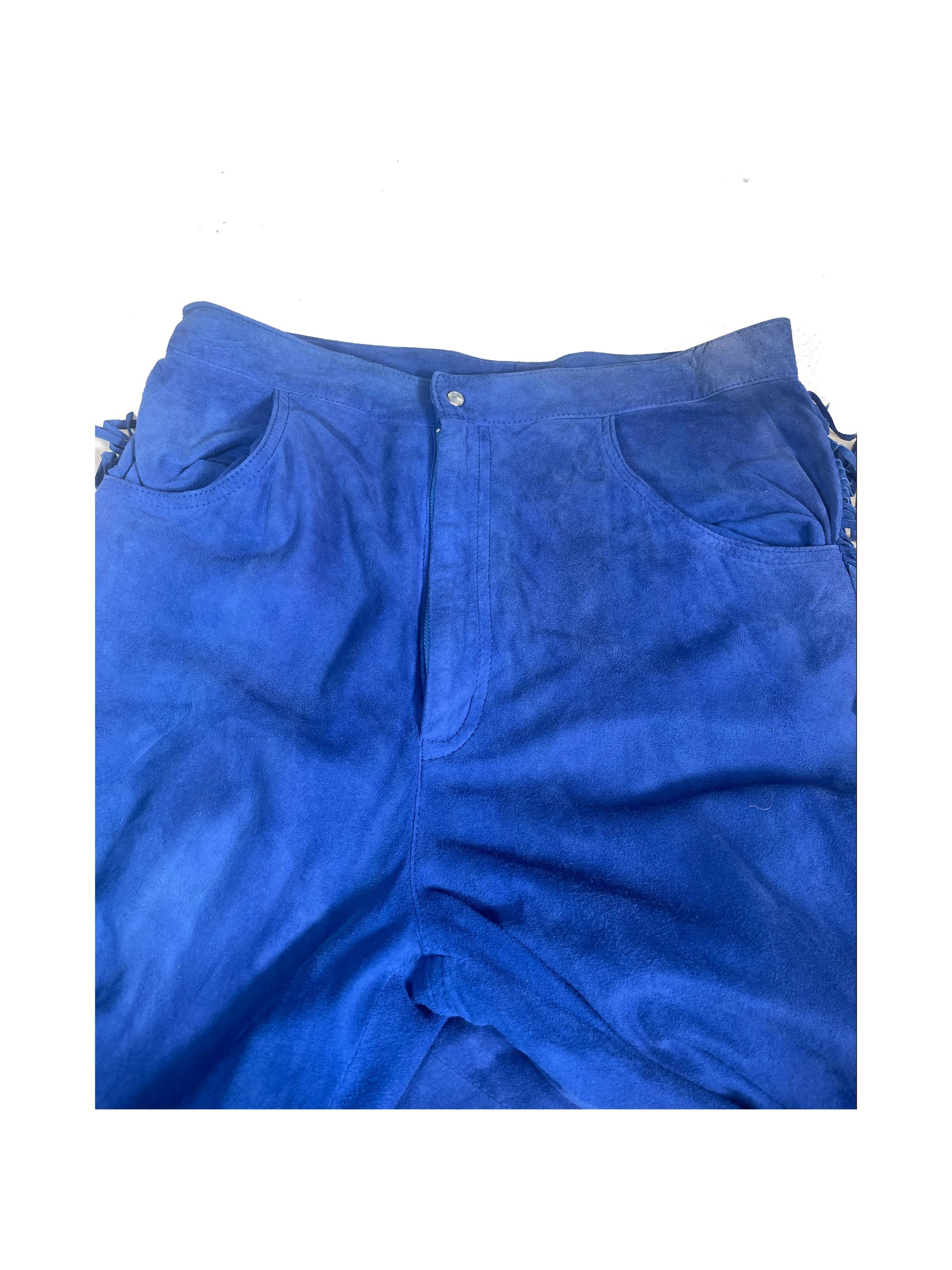 1970s Blue Fringed Buckskin Jeans