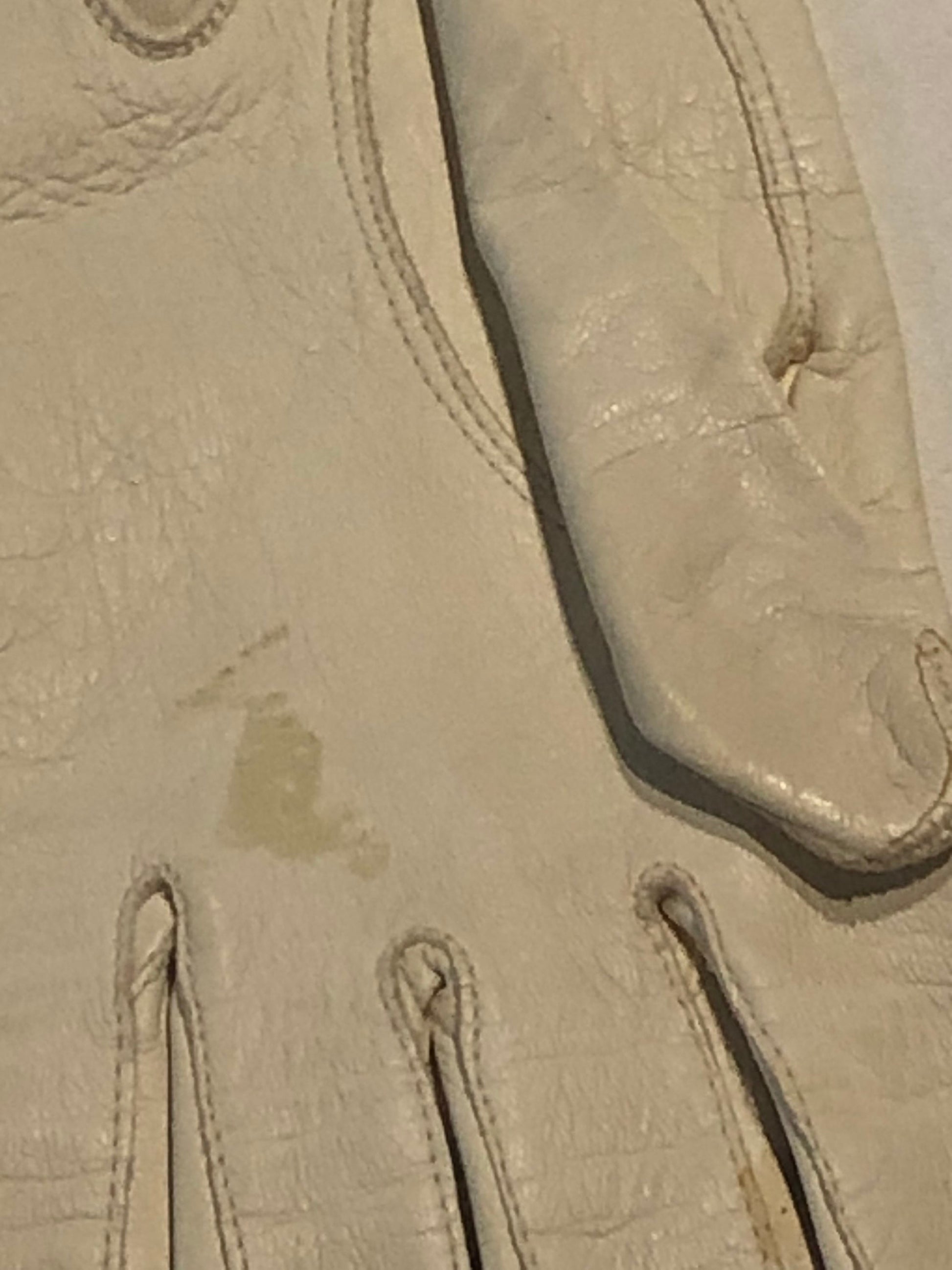 White Formal Length Leather Gloves