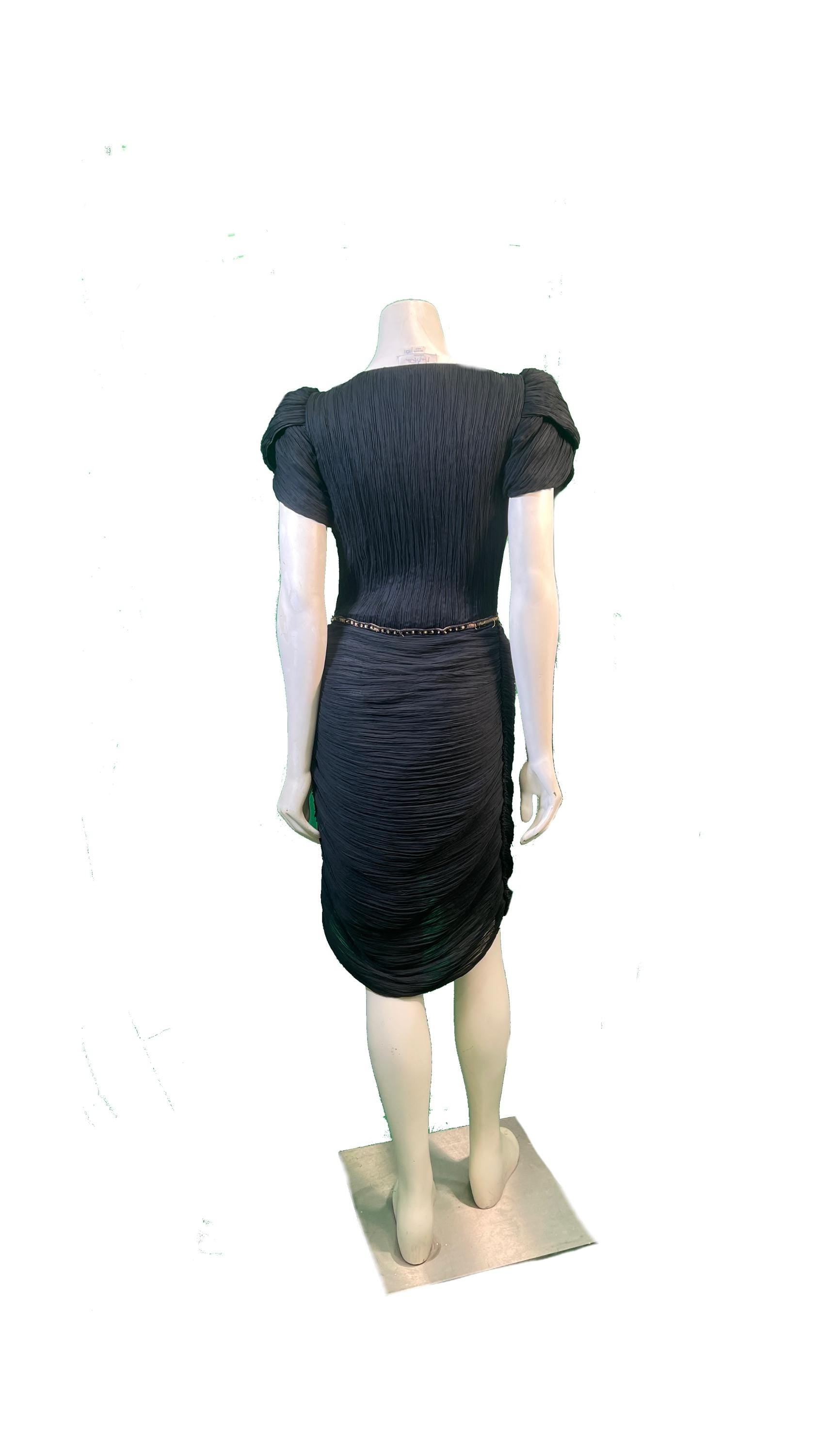 1980s Mary McFadden Couture Little Black Dress