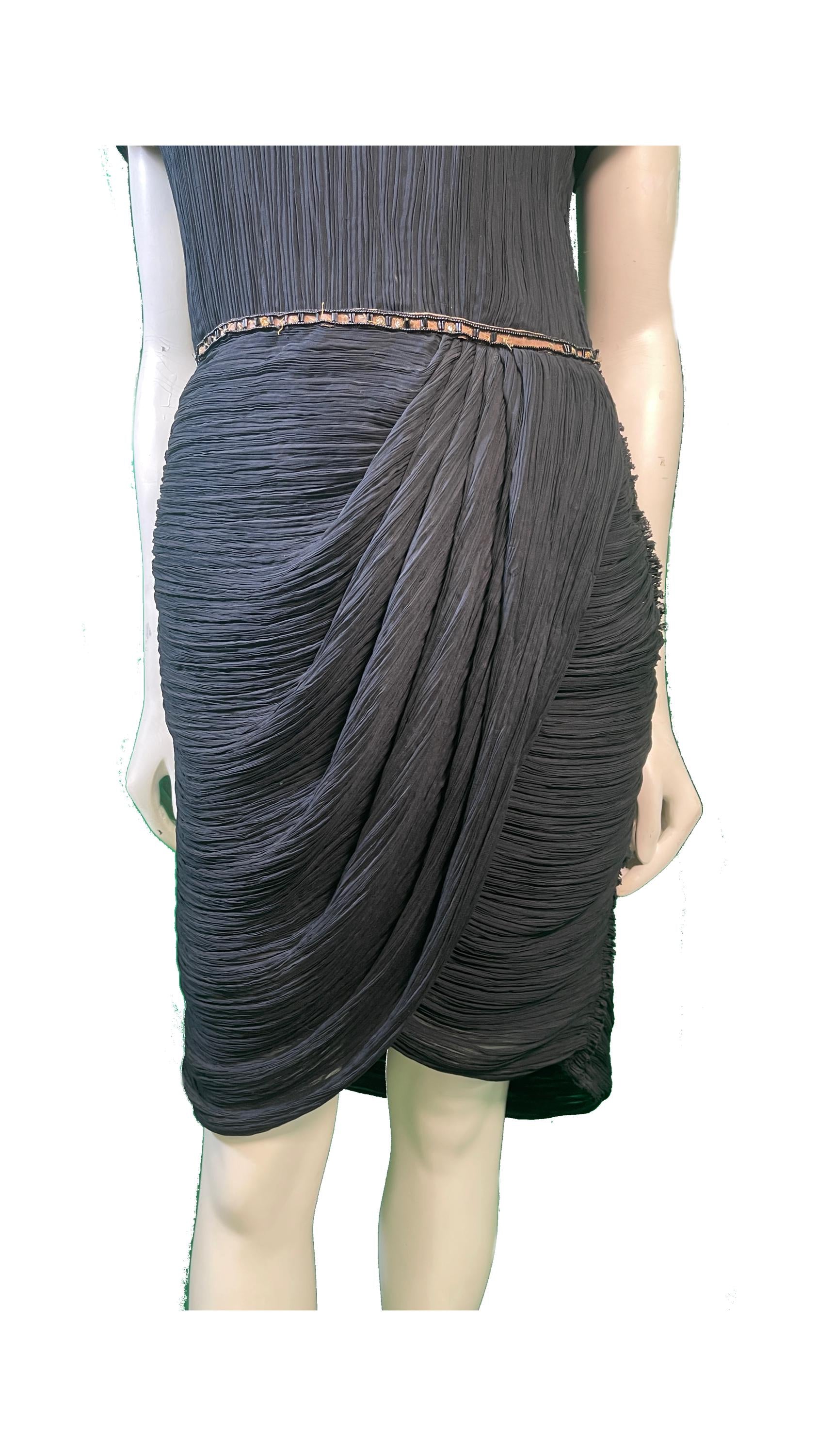 1980s Mary McFadden Couture Little Black Dress