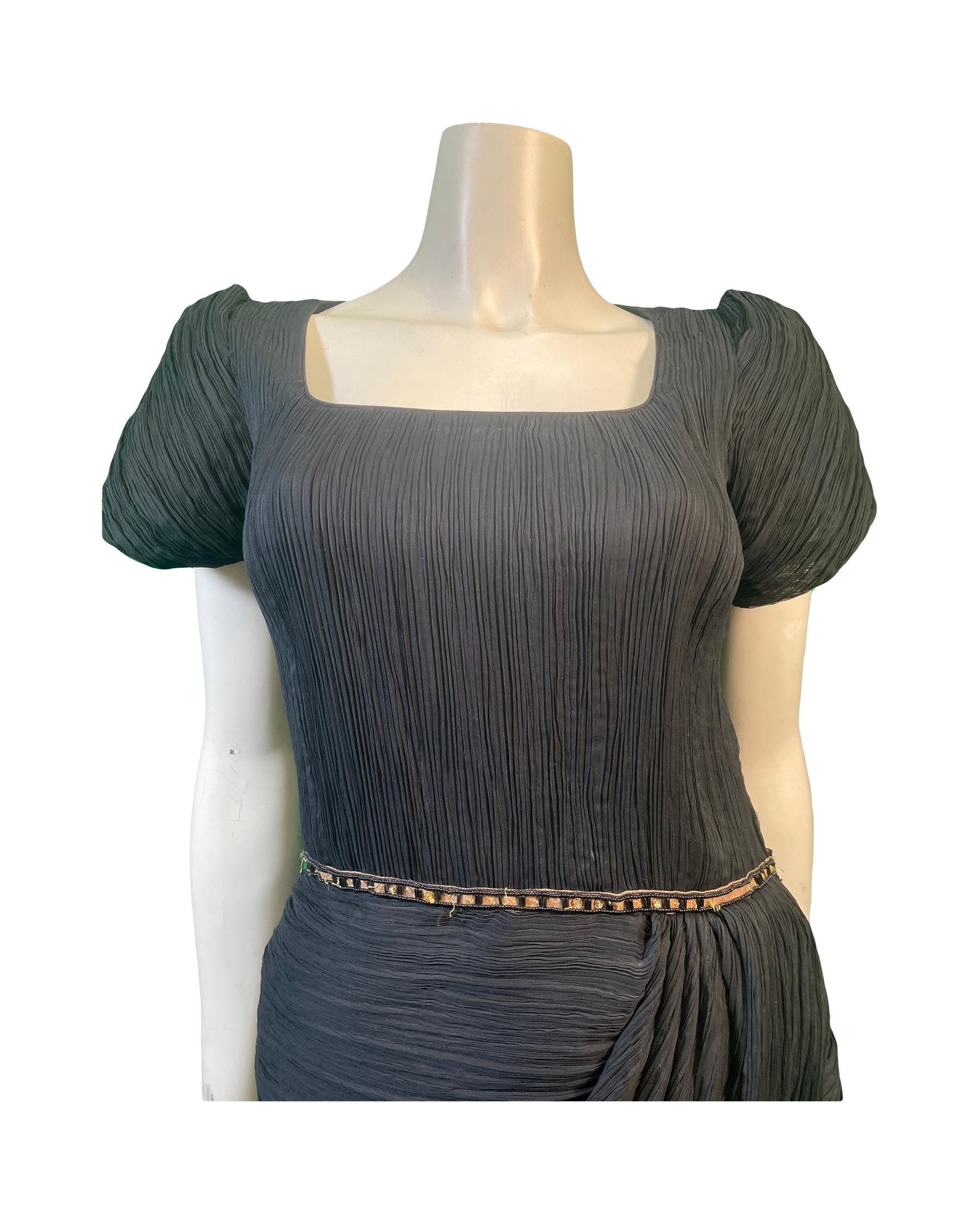 1980s Mary McFadden Couture Little Black Dress