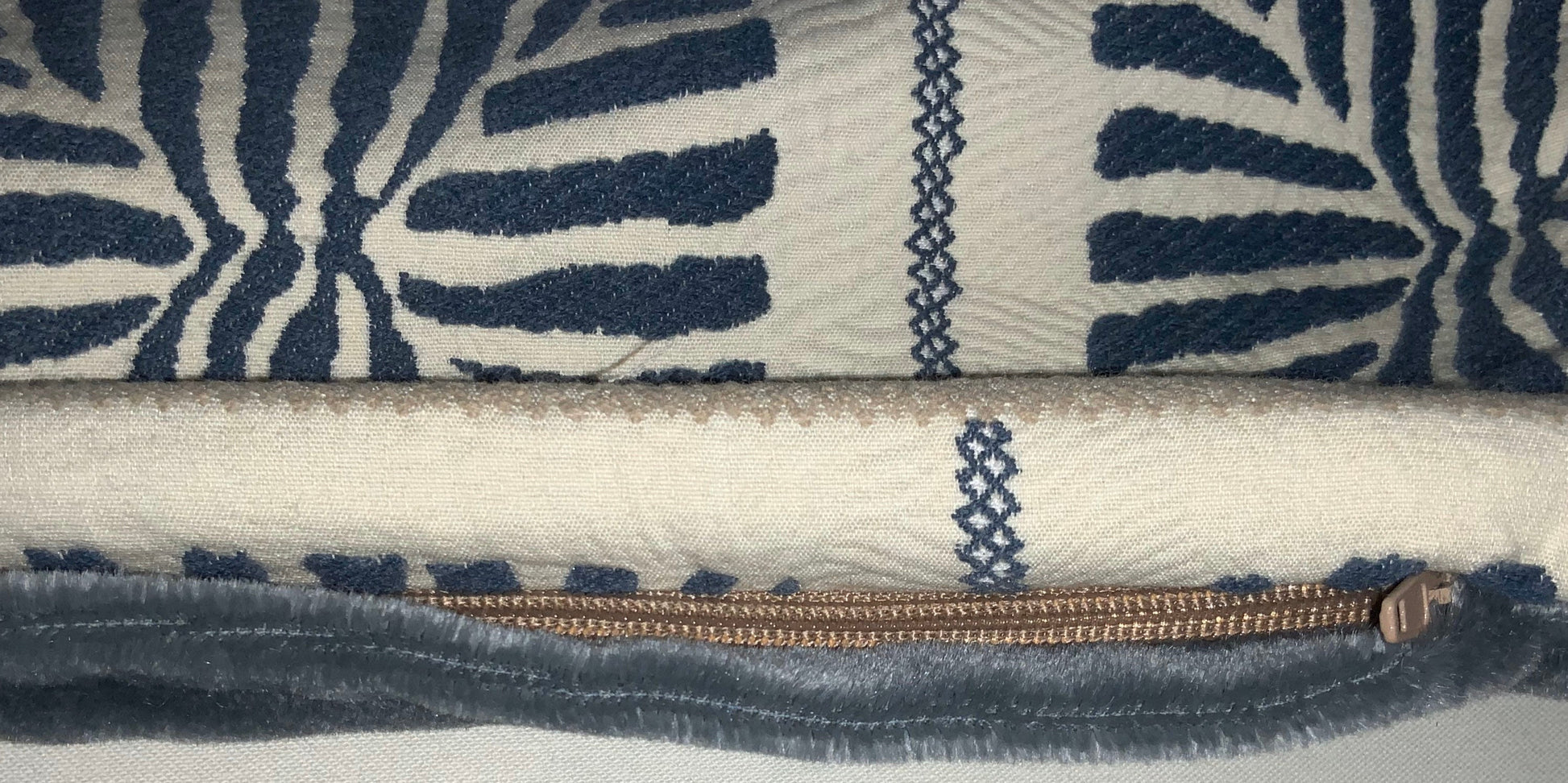 Pillow Cover, Set Of 2, Blue Zebra Stripe Squares, With Zipper