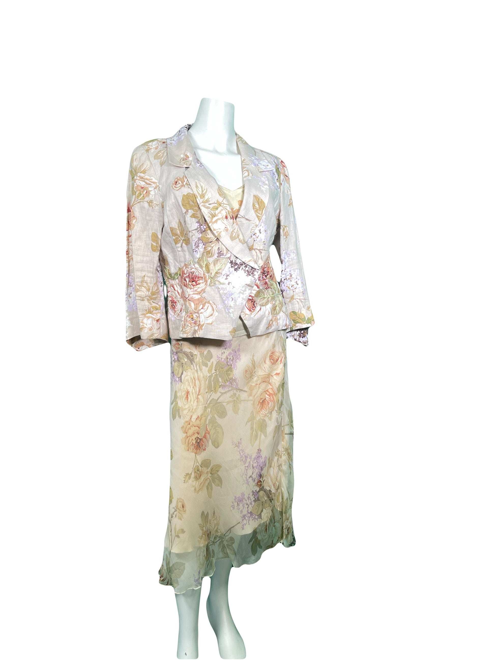 Floral Skirt Suit 1990s Renato Nucci
