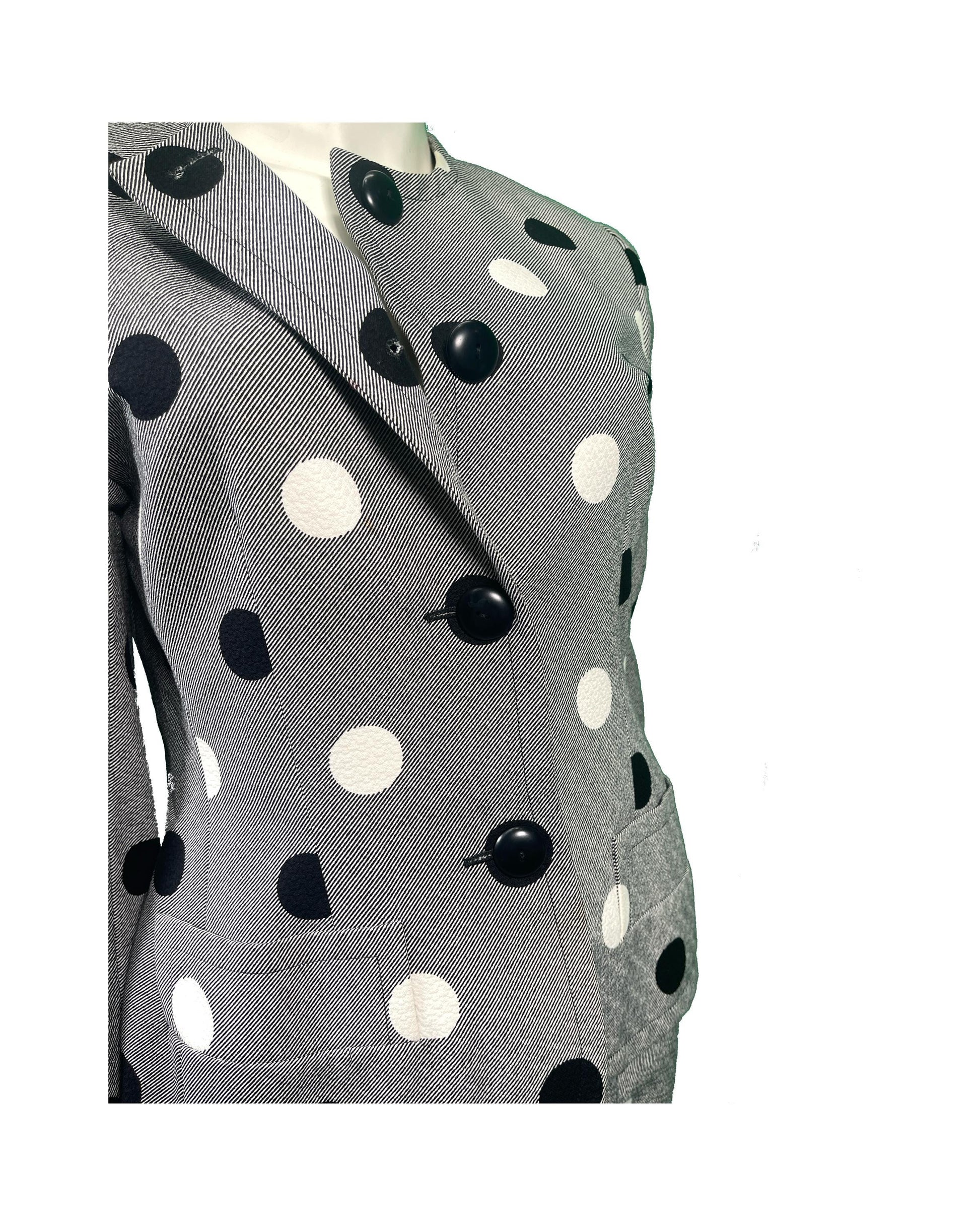 1980s Givenchy Polka Dot Skirt Suit