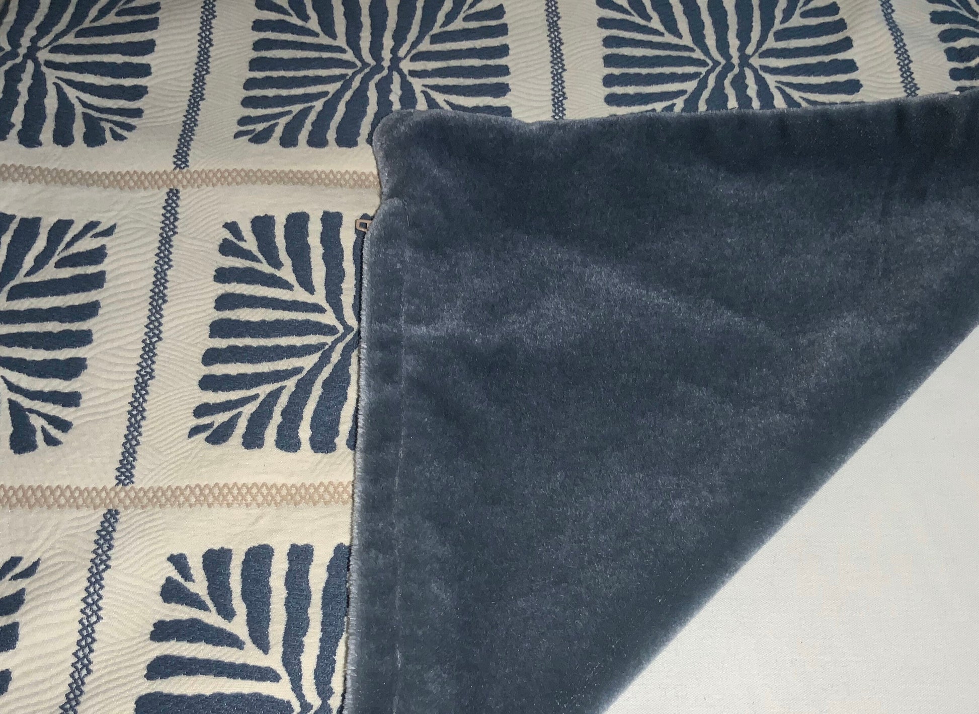 Pillow Cover, Set Of 2, Blue Zebra Stripe Squares, With Zipper