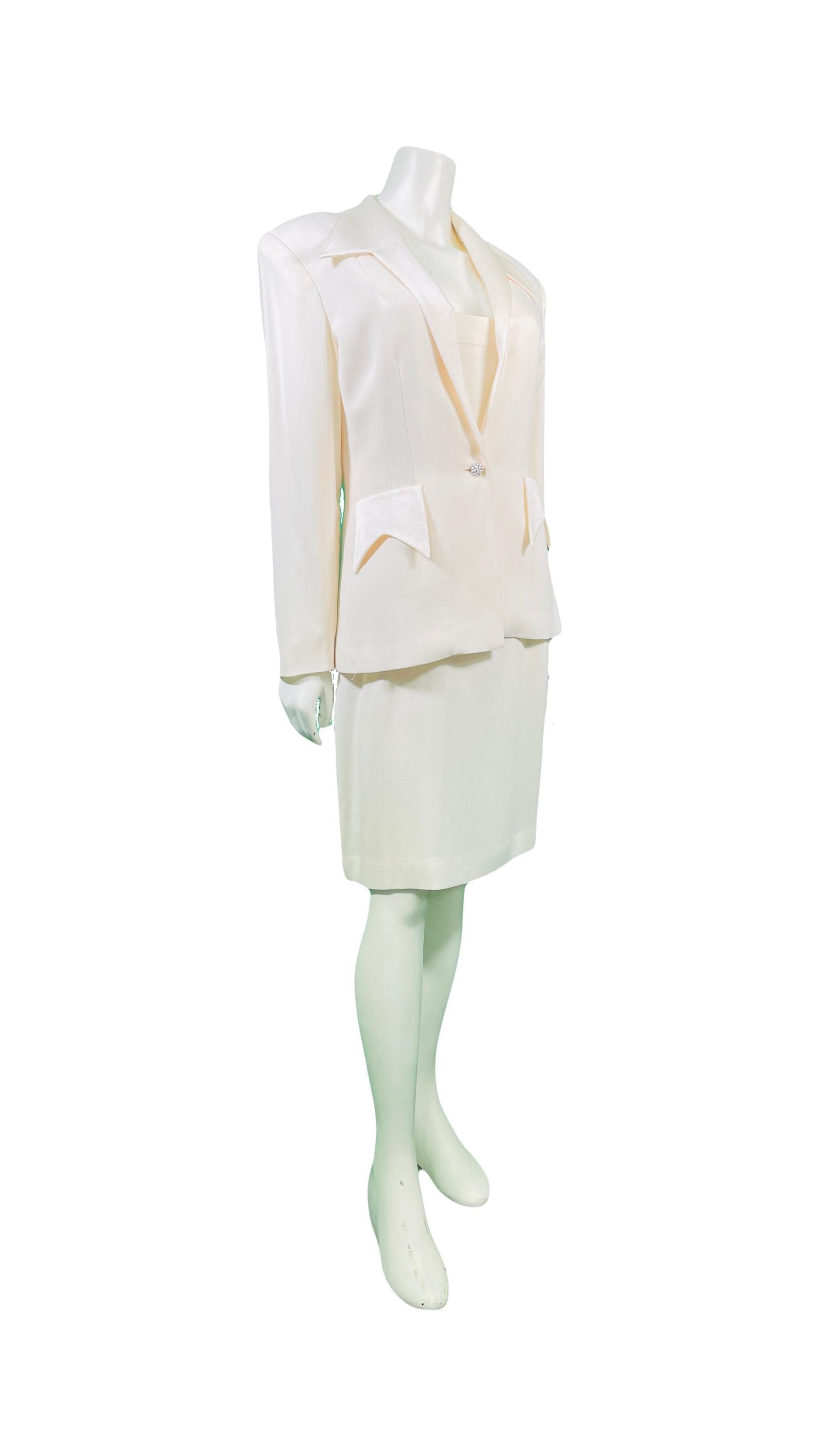 Lillie Rubin 1980s Ivory Dress Suit