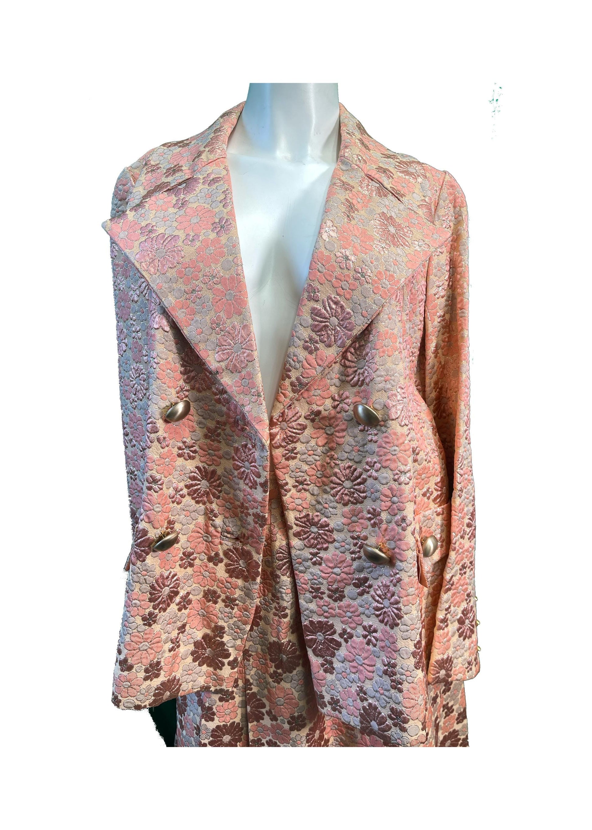 Metalic Brocade 1970 Skirt Suit