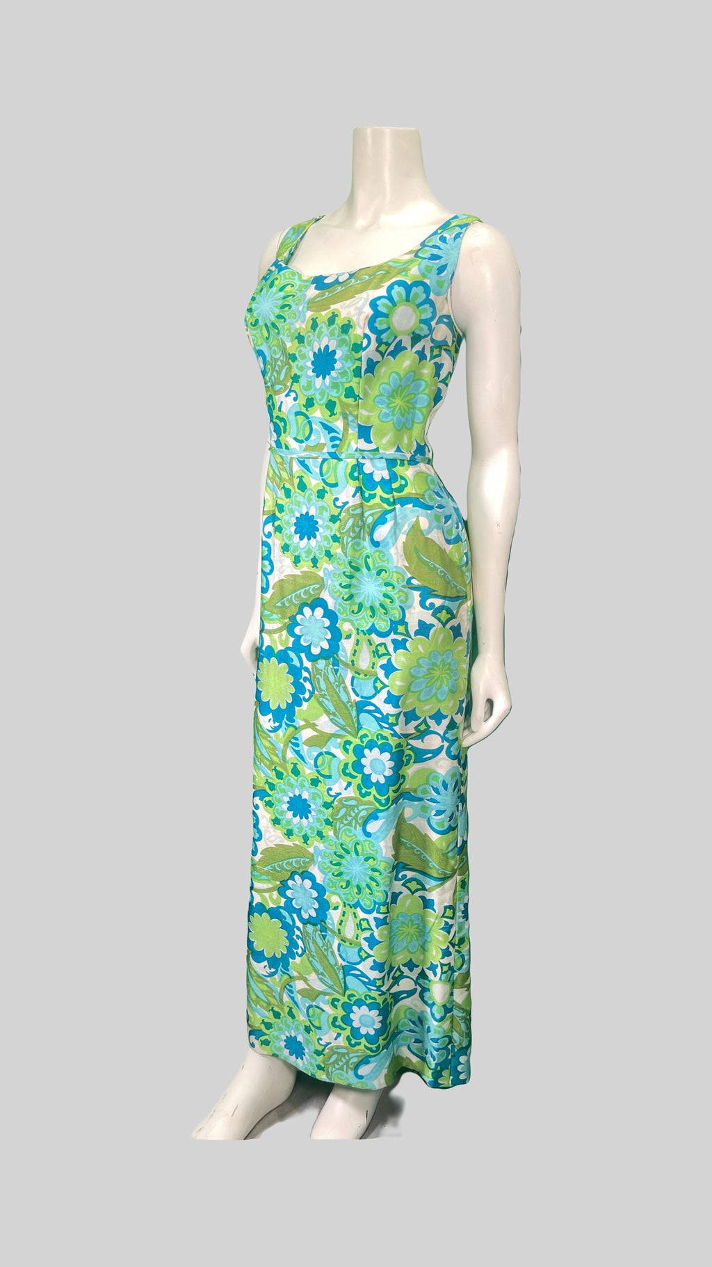 1970’s Silk Printed Sleeveless Dress with Jacket