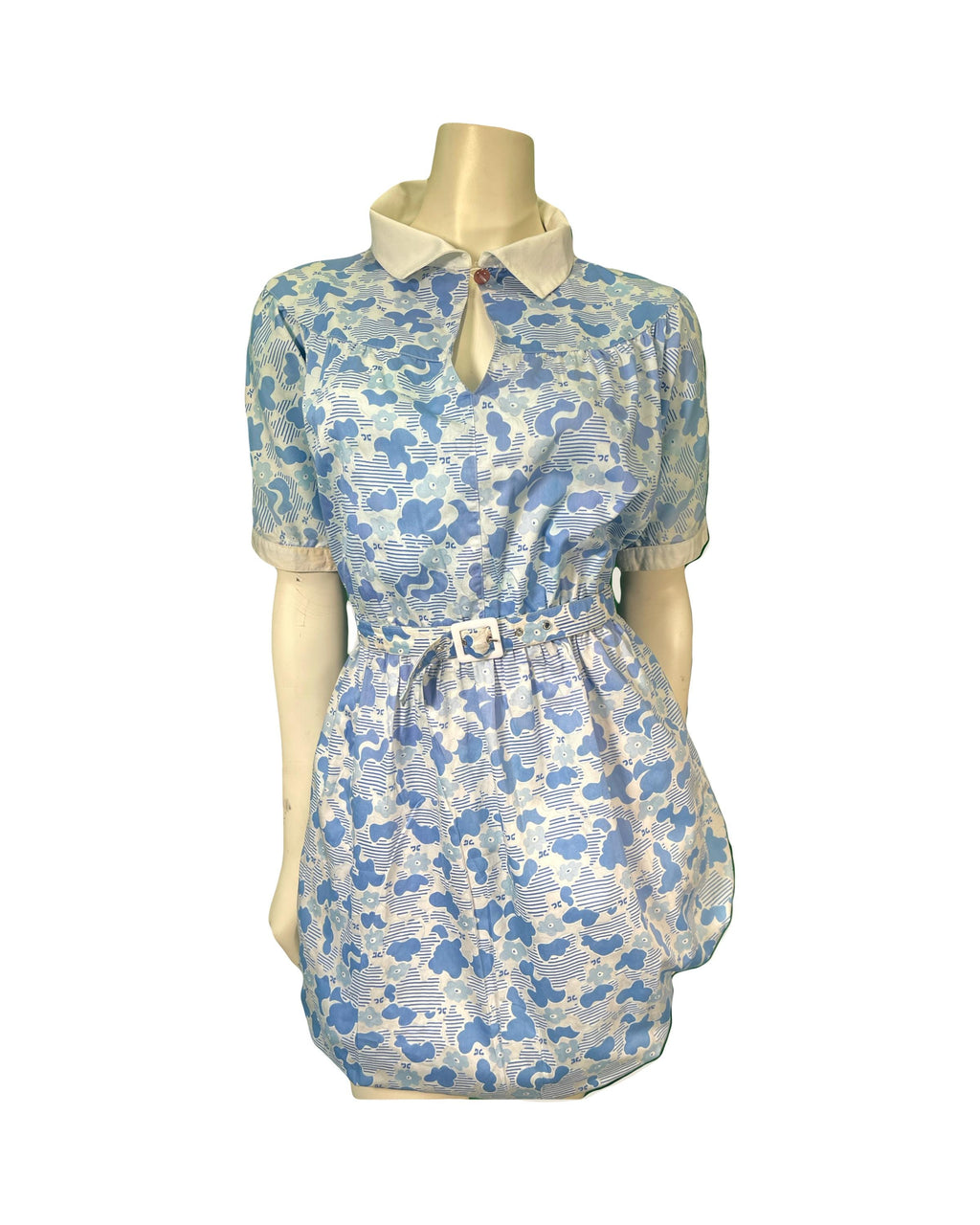 Courreges Hand Print Cotton Dress