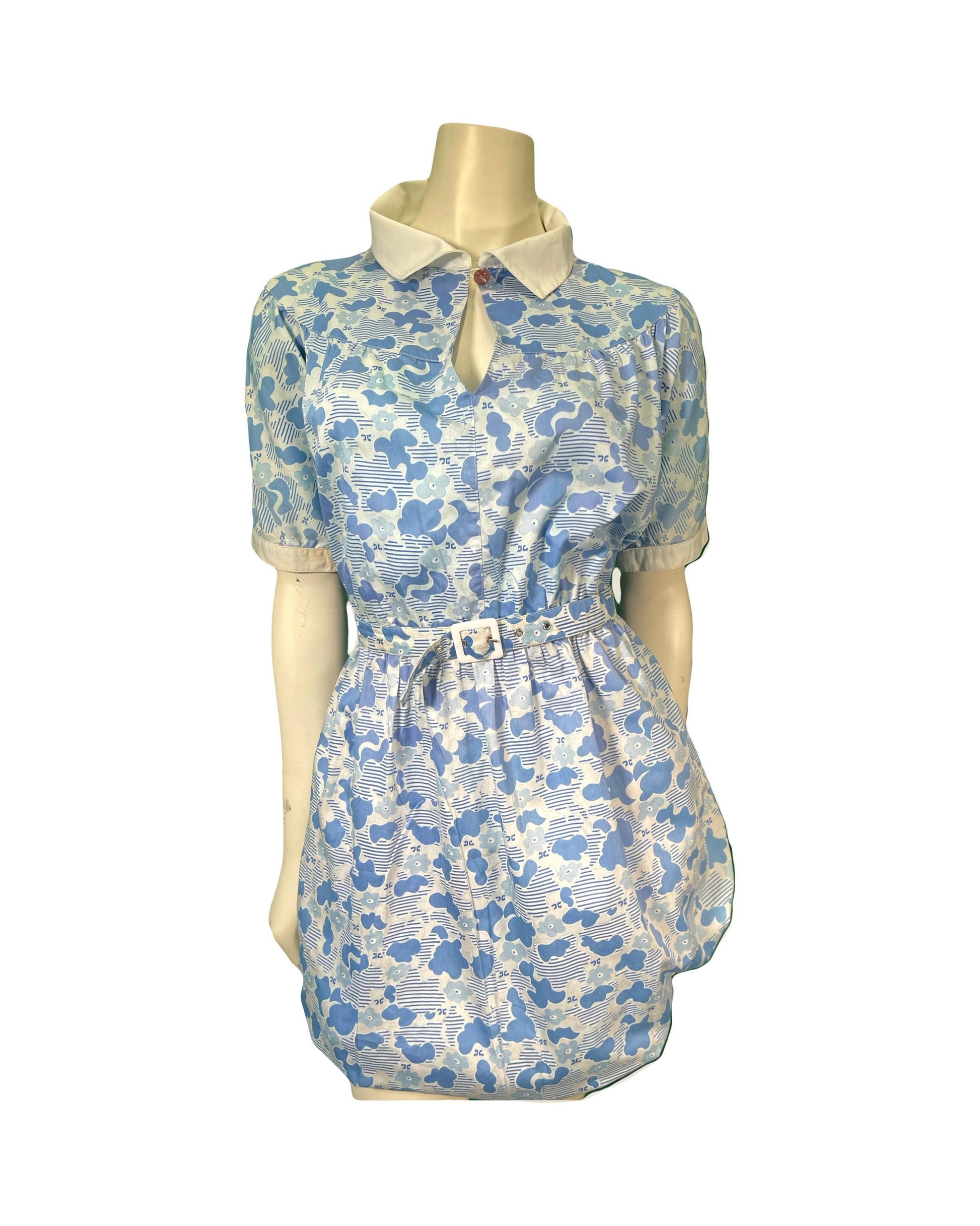 Courreges Hand Print Cotton Dress