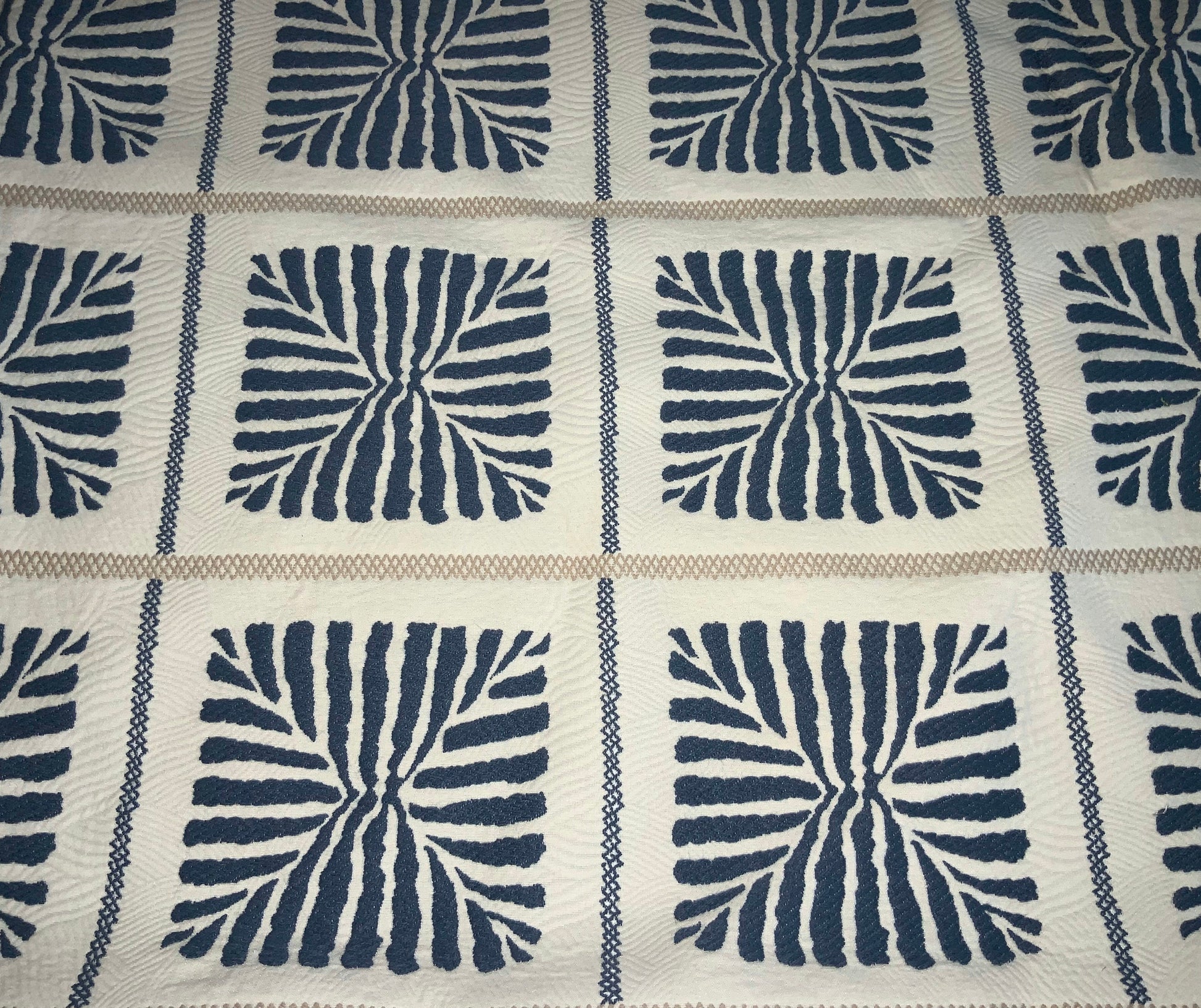 Pillow Cover, Set Of 2, Blue Zebra Stripe Squares, With Zipper