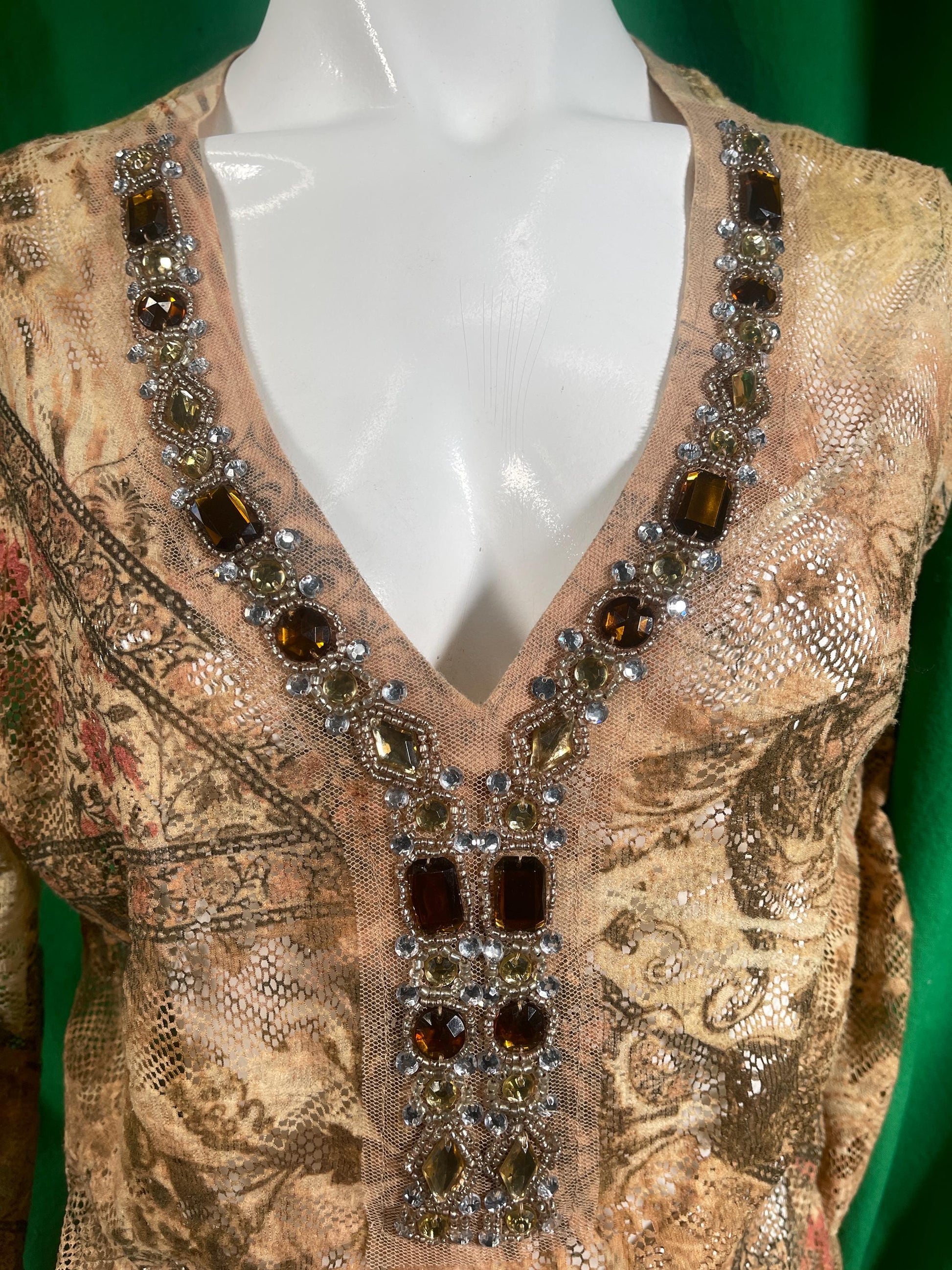 David Cline Beaded Neckline Tee