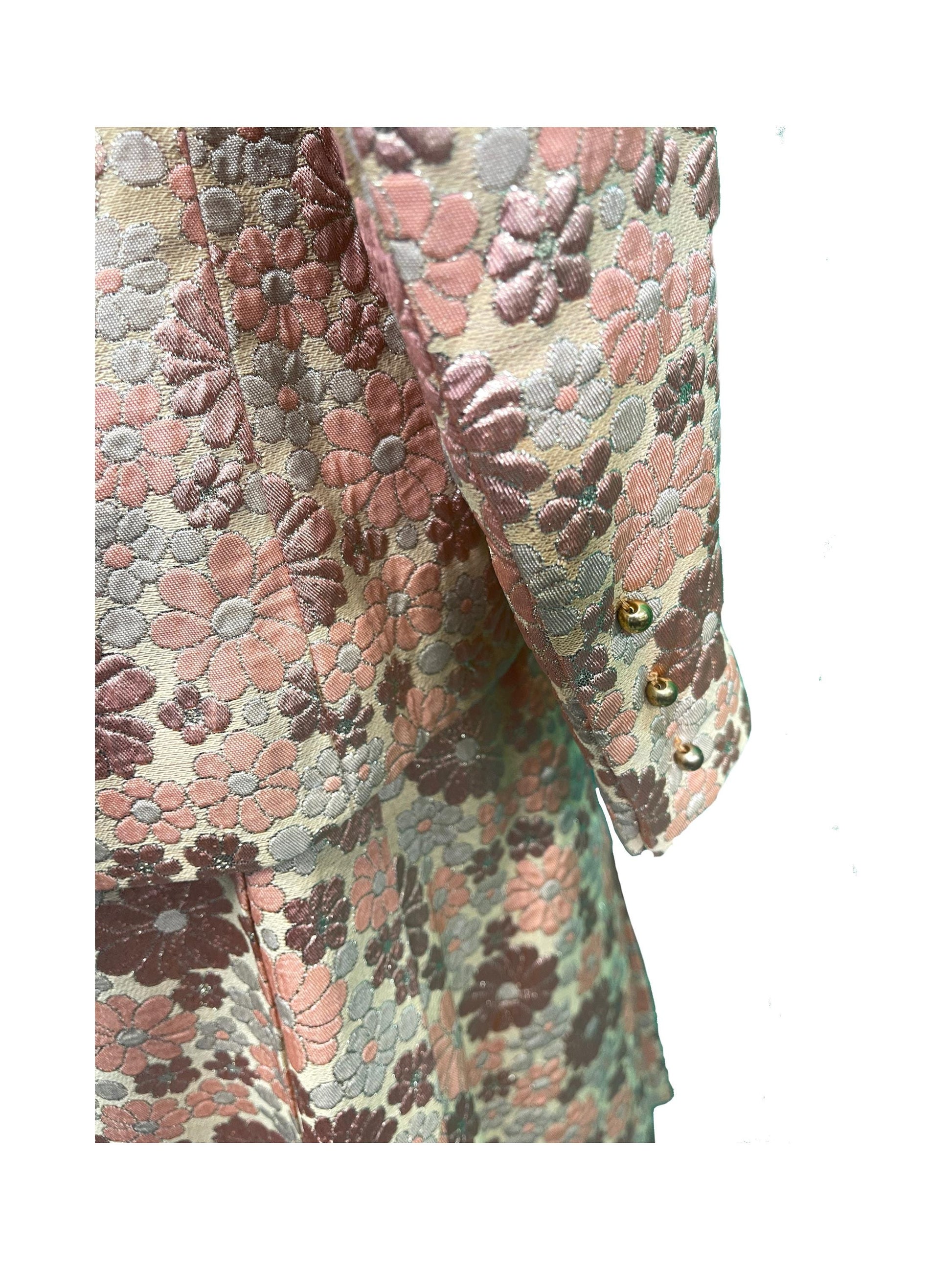 Metalic Brocade 1970 Skirt Suit