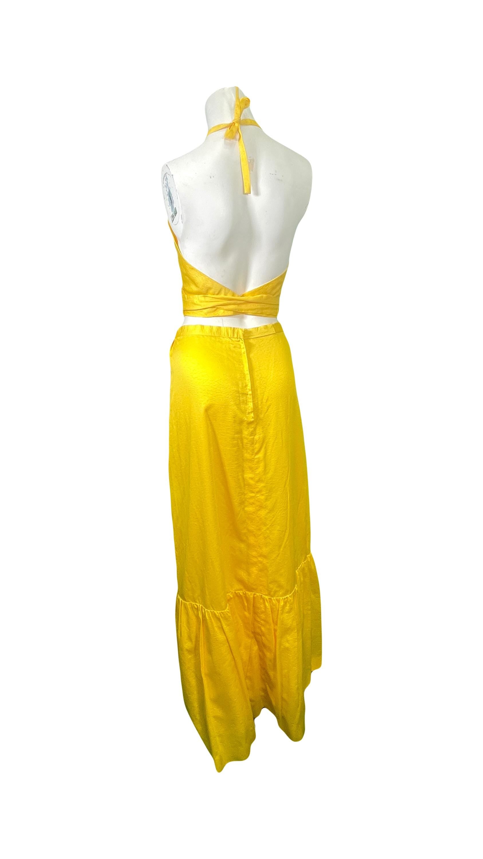 1980s Givenchy Yellow Skirt with Halter Top