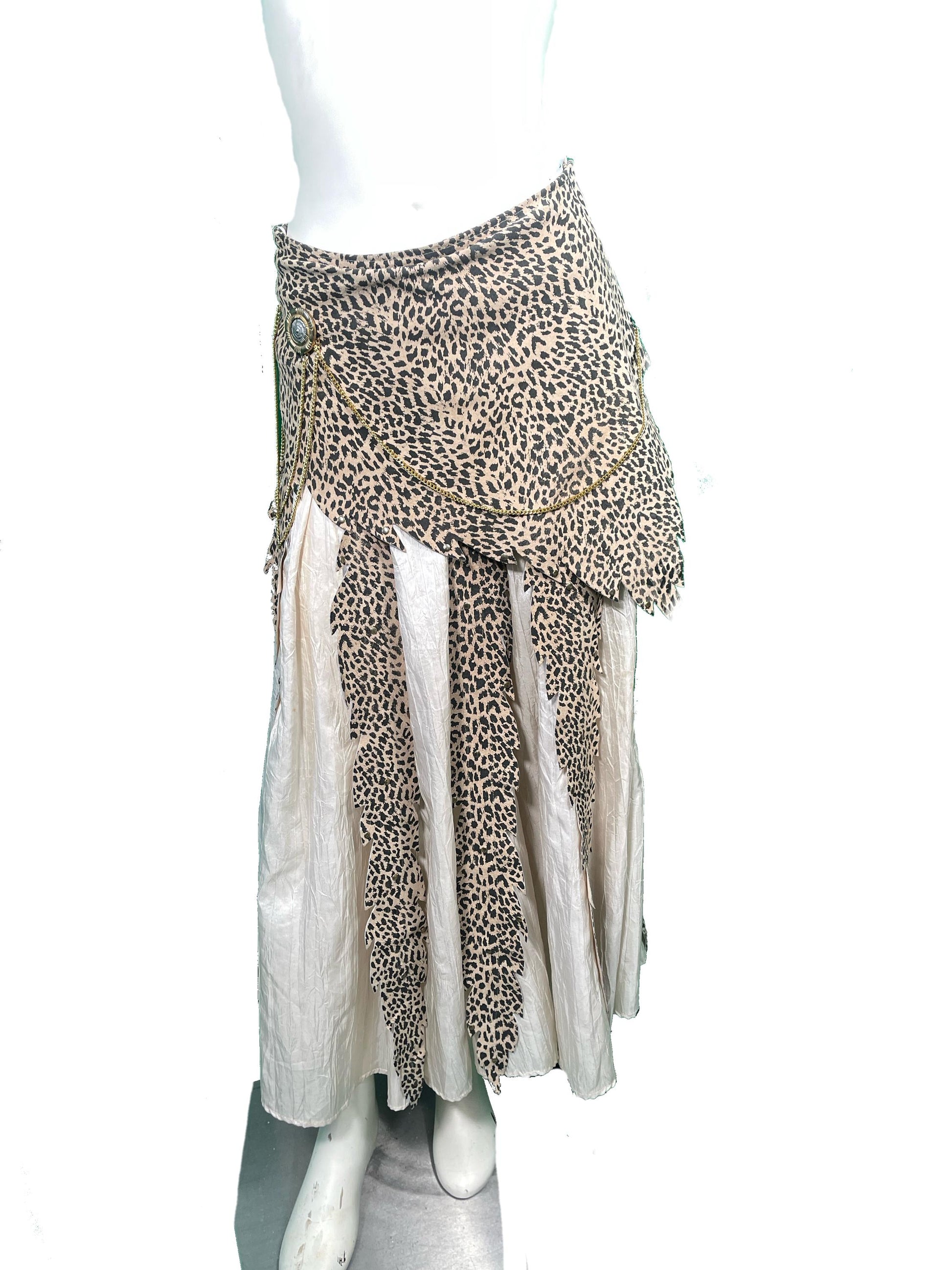 1990s  Printed Leather and Silk Set