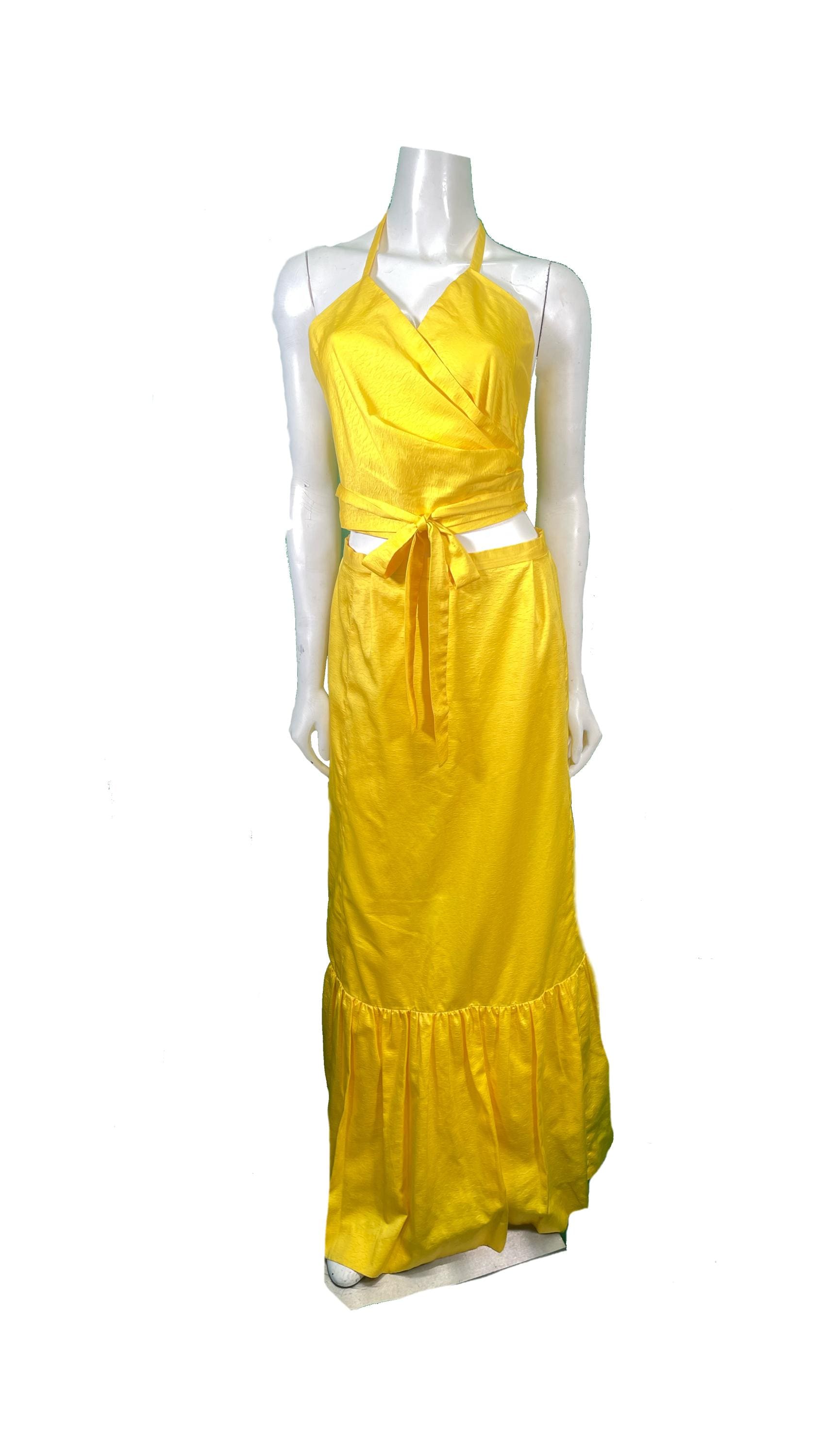 1980s Givenchy Yellow Skirt with Halter Top