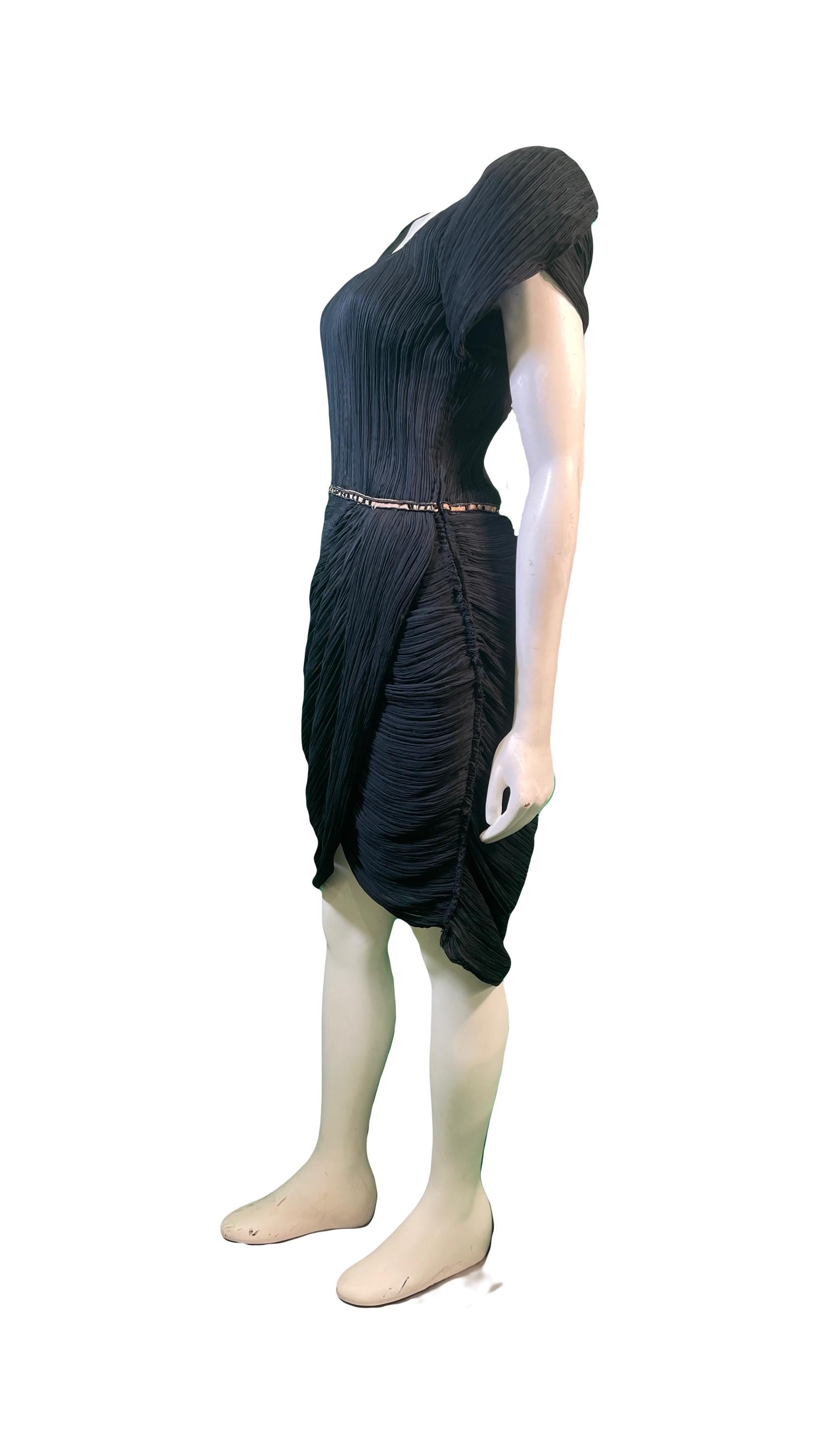 1980s Mary McFadden Couture Little Black Dress