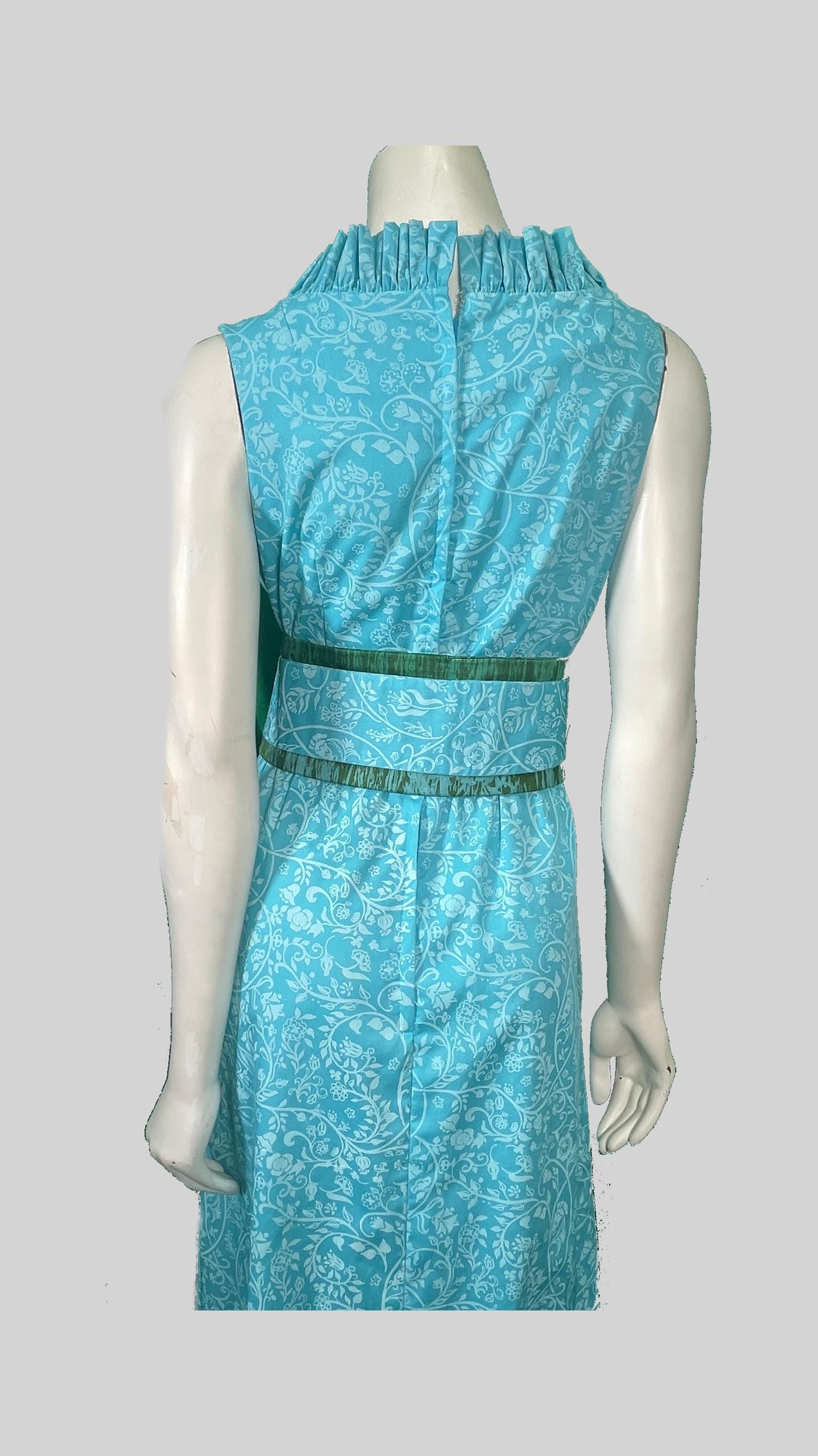 1980s Vanda’s Key West Hand Print sleeveless floorlength dress