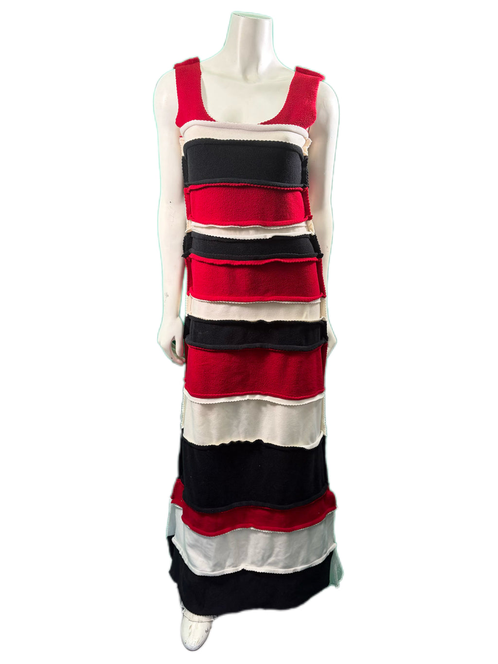 Red, White, and Black Handmade Dress