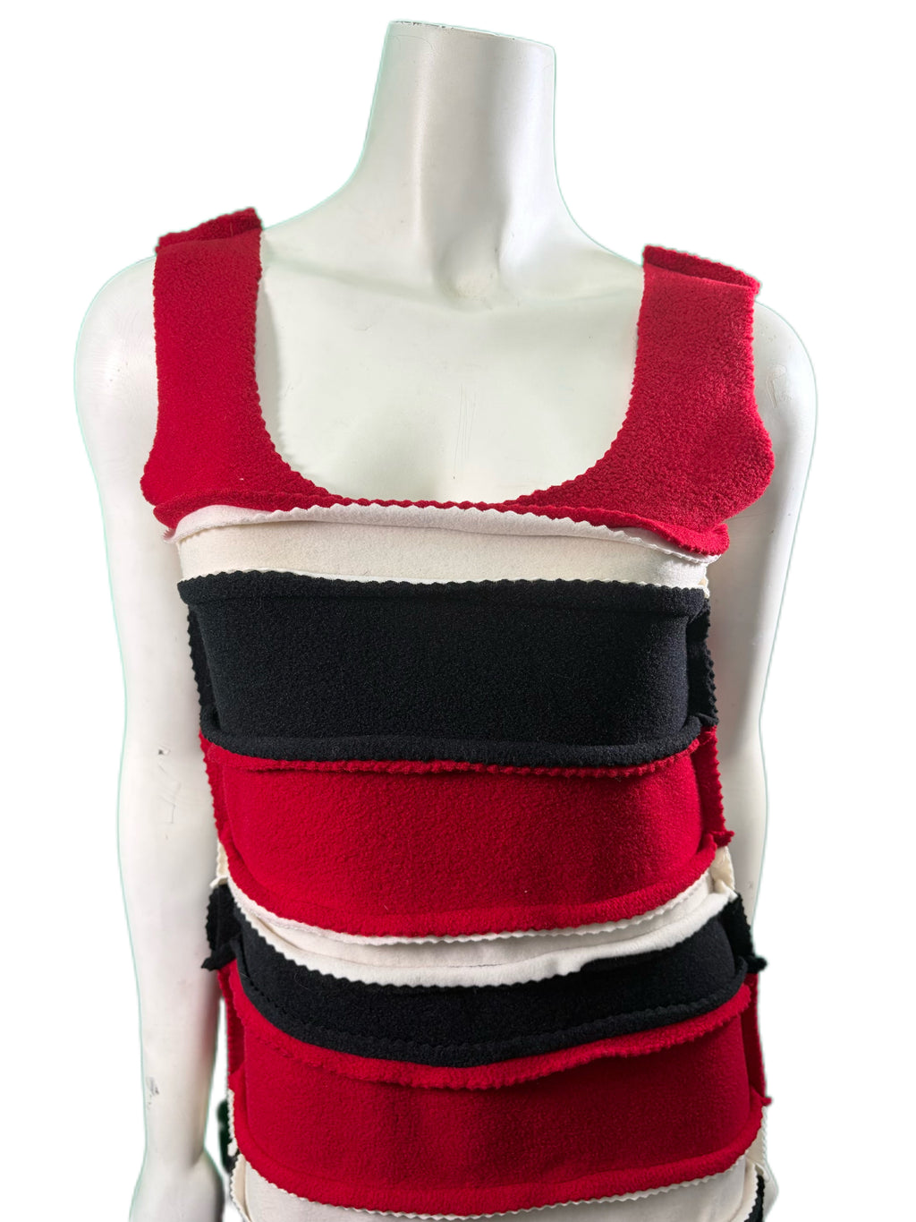 Red, White, and Black Handmade Dress