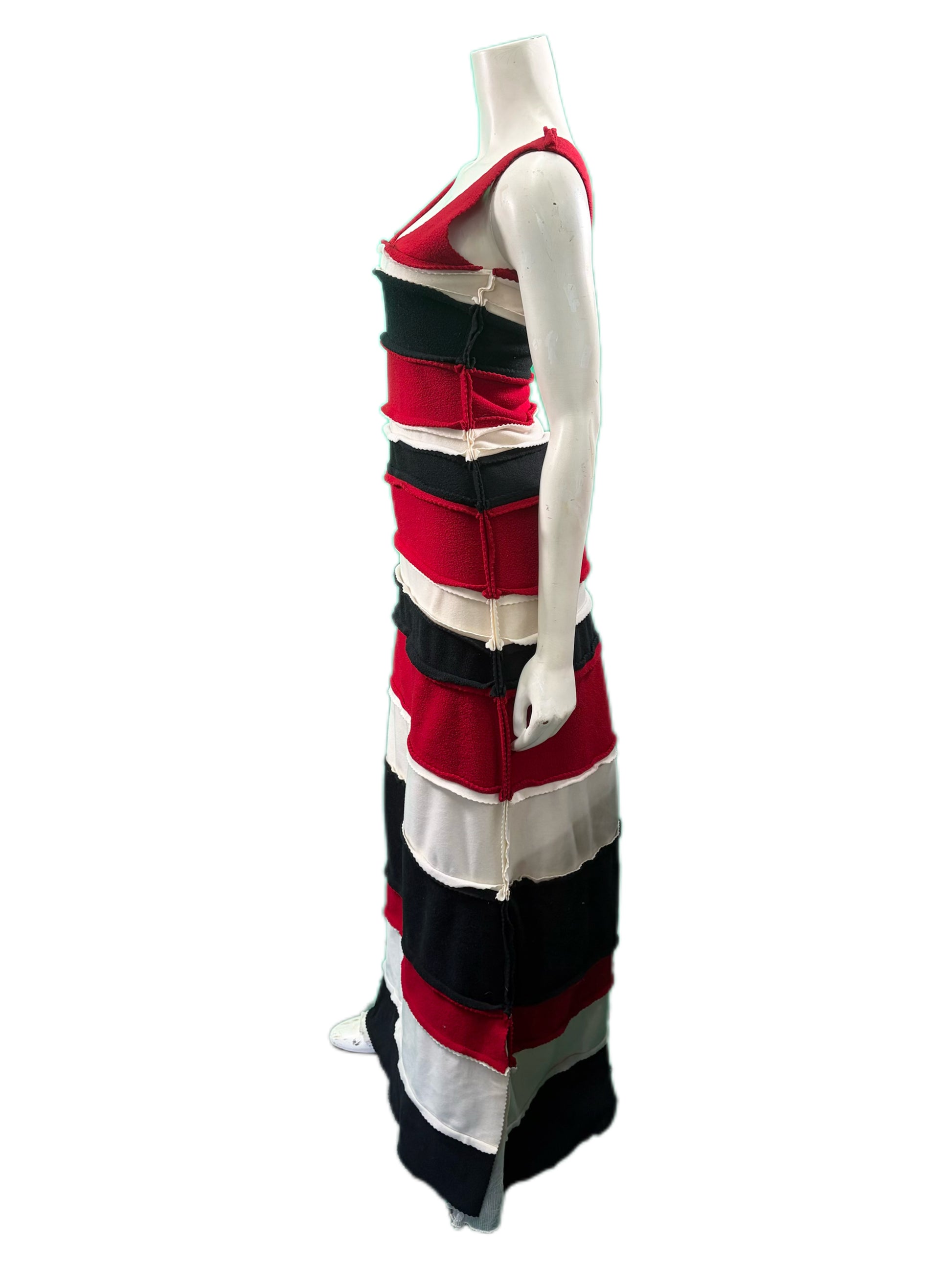 Red, White, and Black Handmade Dress