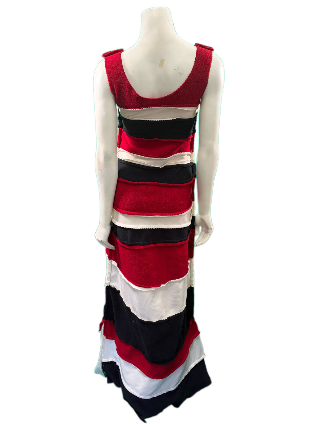 Red, White, and Black Handmade Dress