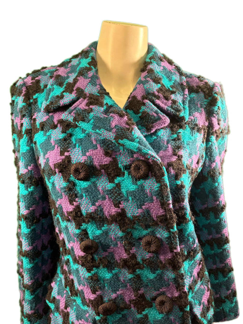 Purple, Teal, and Black Handmade Coat