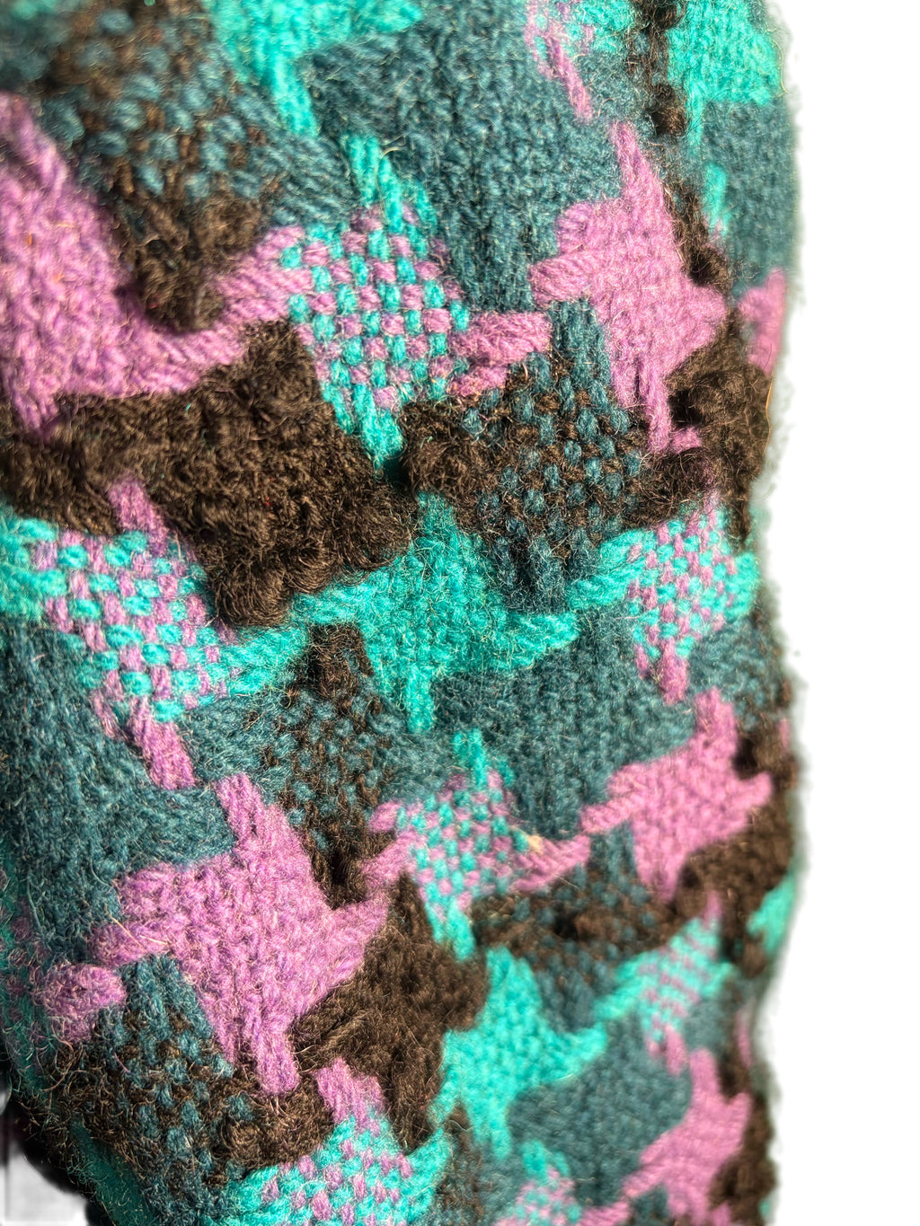 Purple, Teal, and Black Handmade Coat