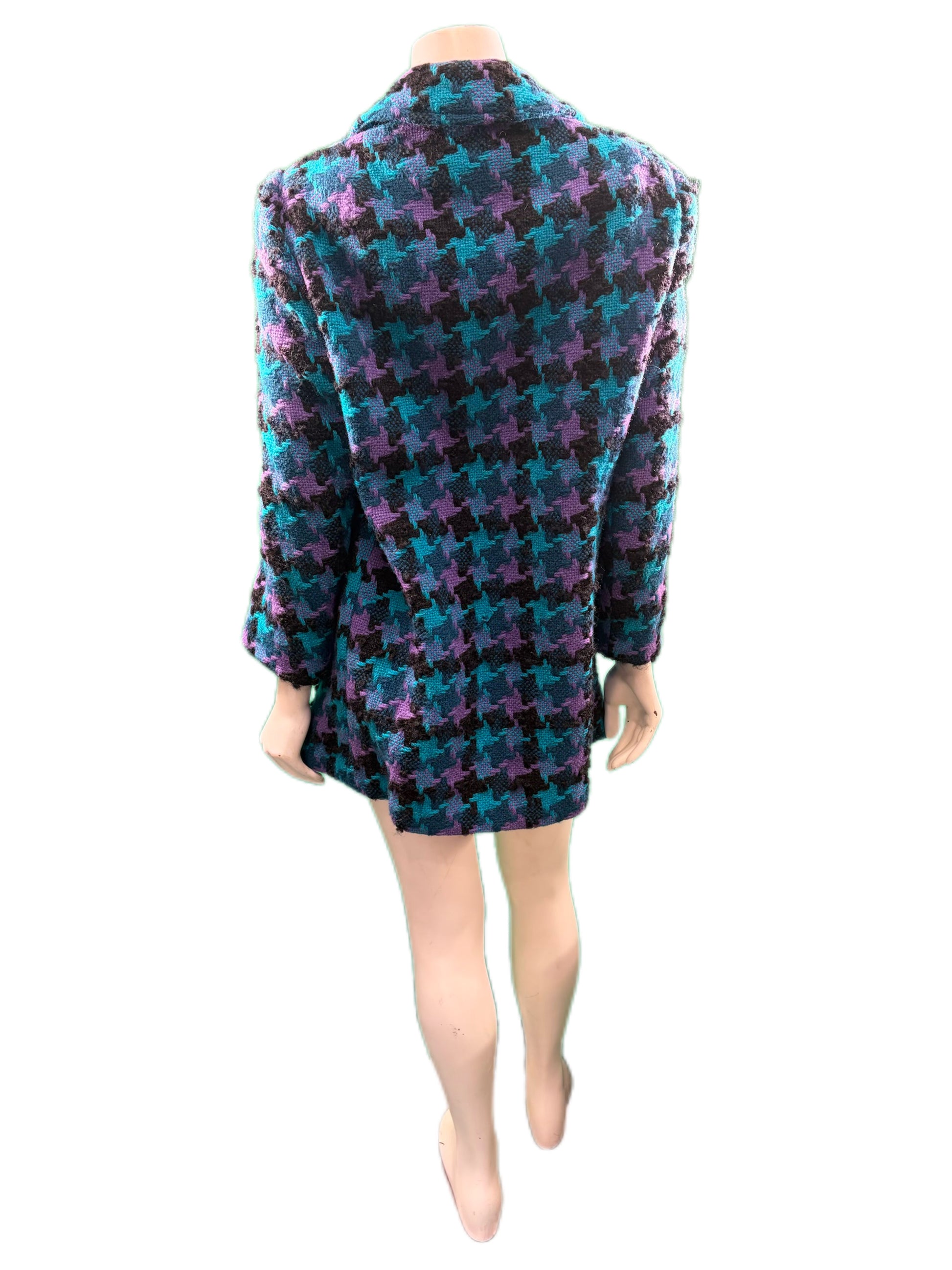 Purple, Teal, and Black Handmade Coat