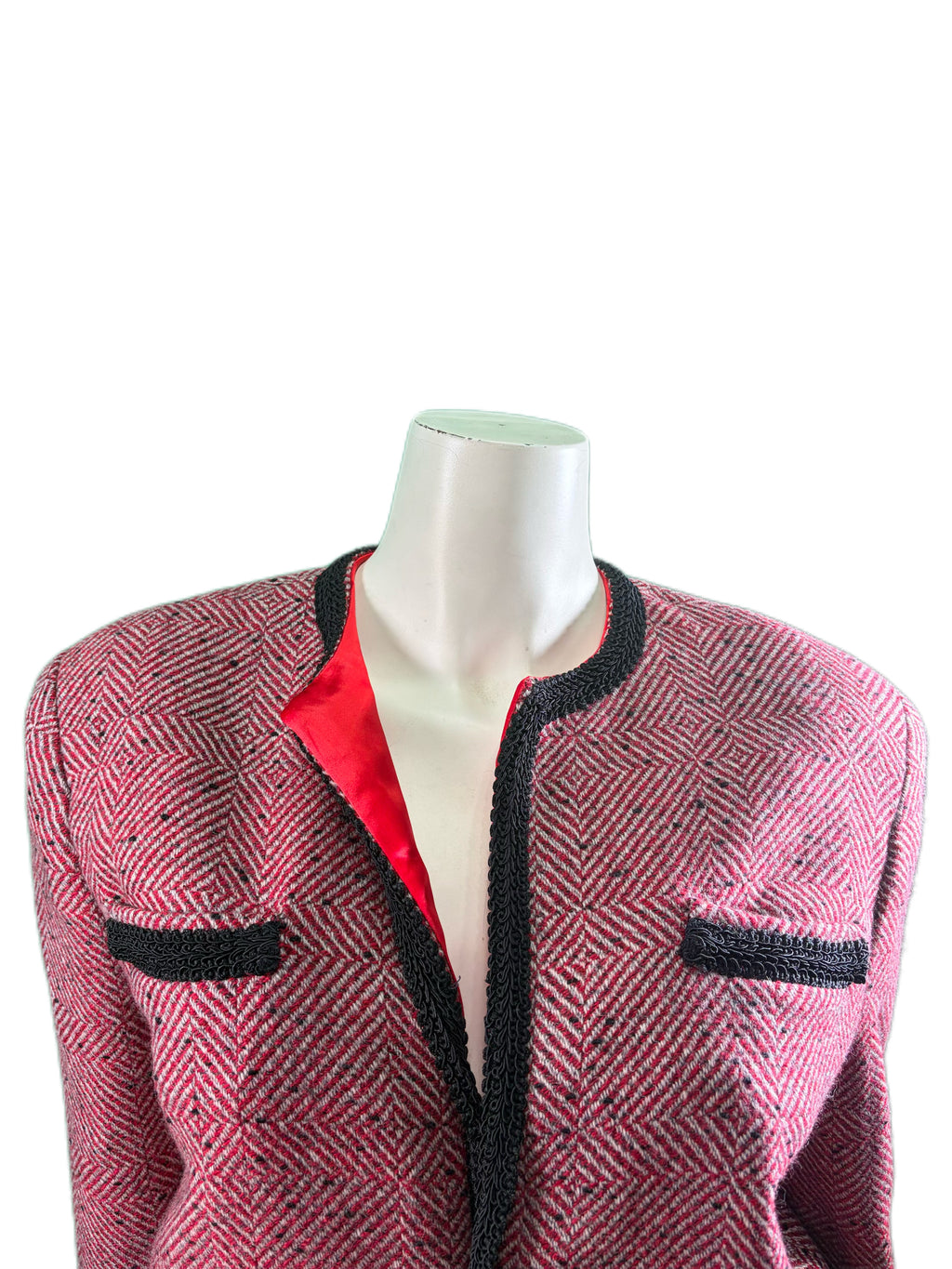 Handmade Red, White, and Black Skirt Suit