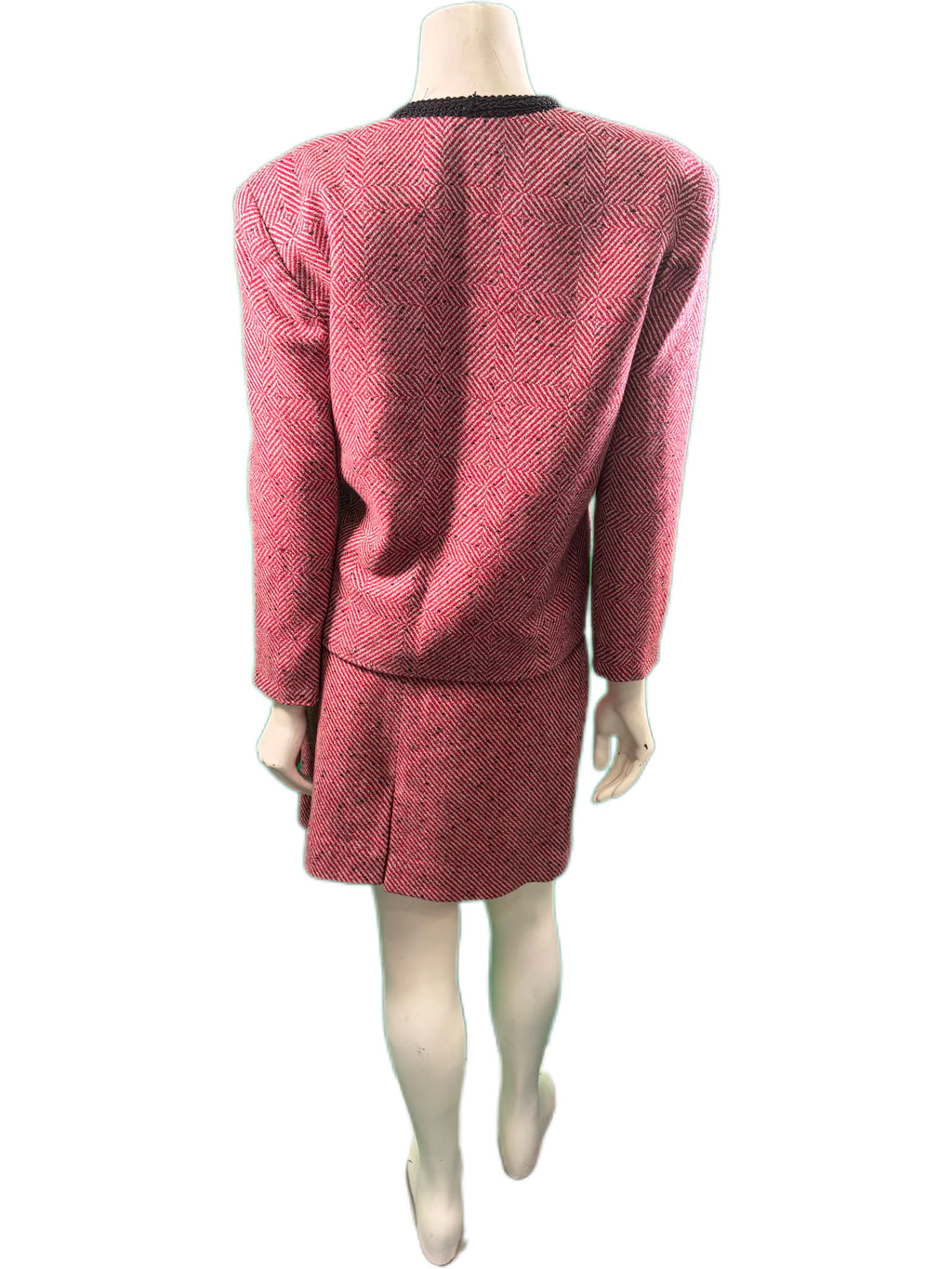 Handmade Red, White, and Black Skirt Suit