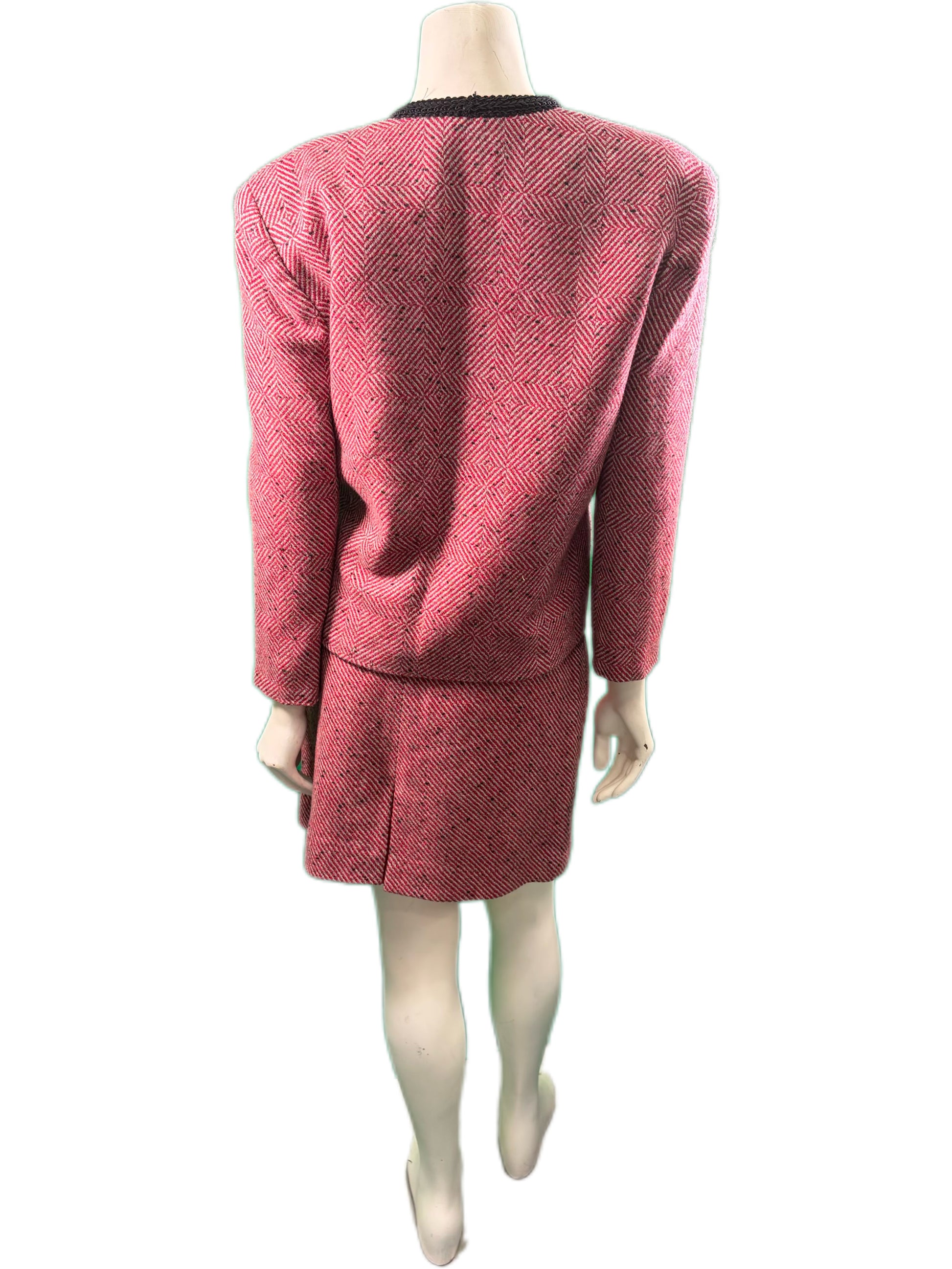 Handmade Red, White, and Black Skirt Suit