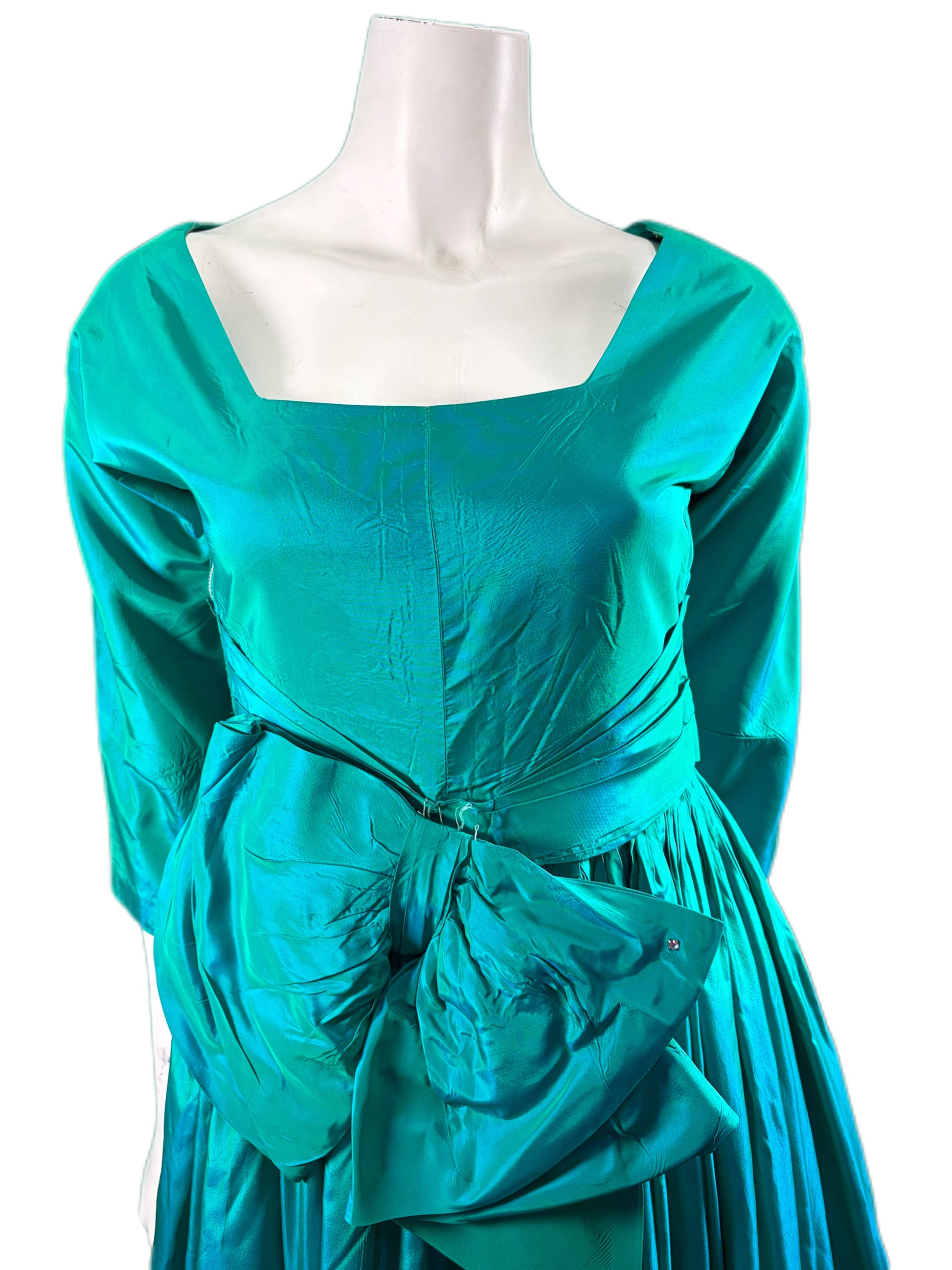 Iridescent Teal Silk Dress